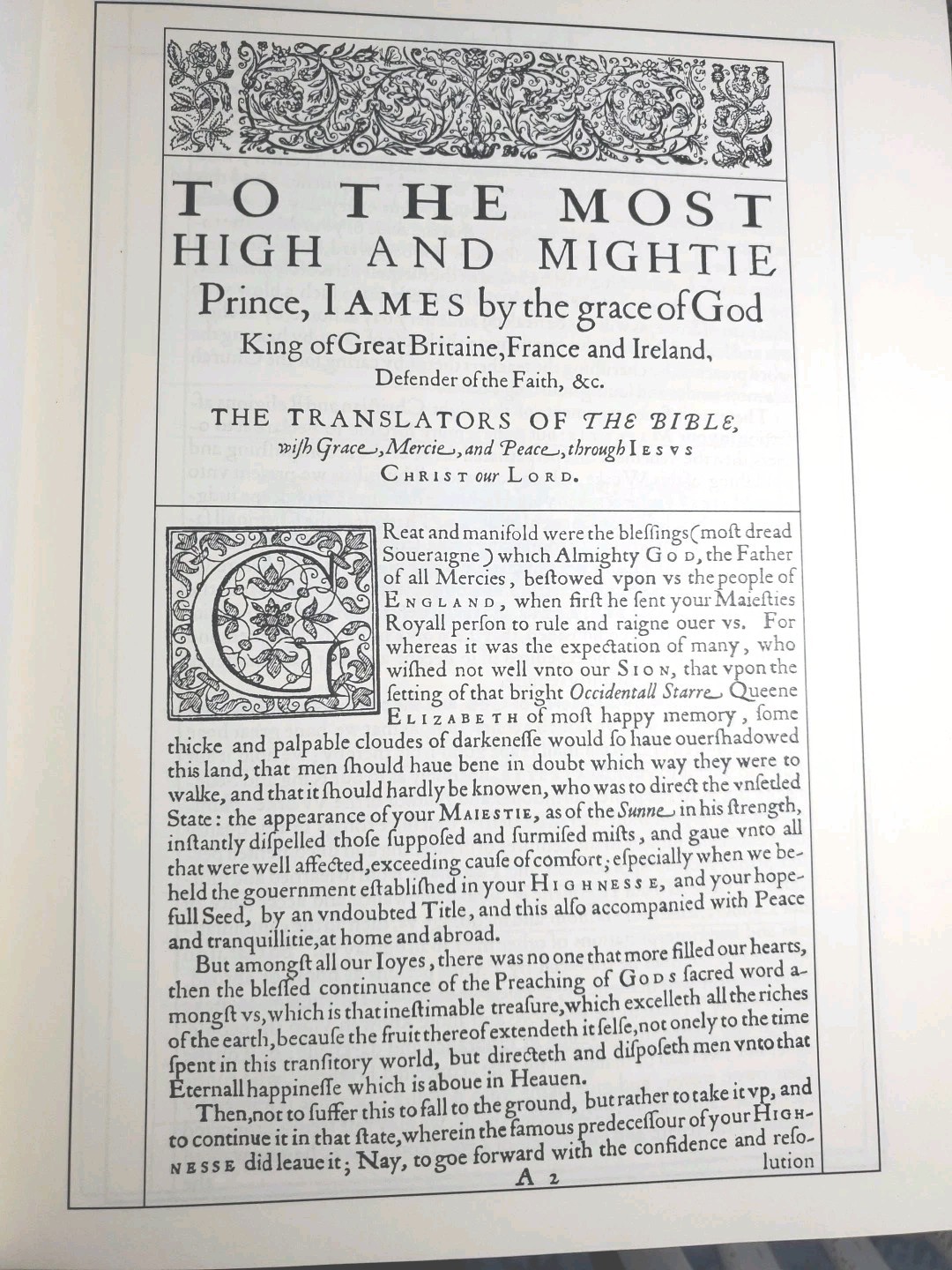 1611 King James Bible 1st Edition Facsimile AND Original Page Leaf 1600s 1st Chr
