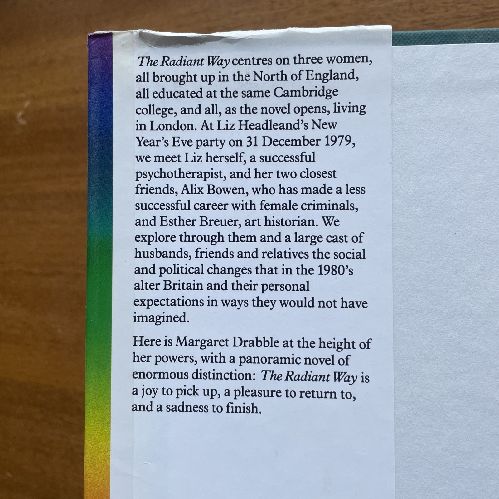 Margaret Drabble ‘The Radiant Way’ Signed Hardback First Edition w/ Dust Jacket