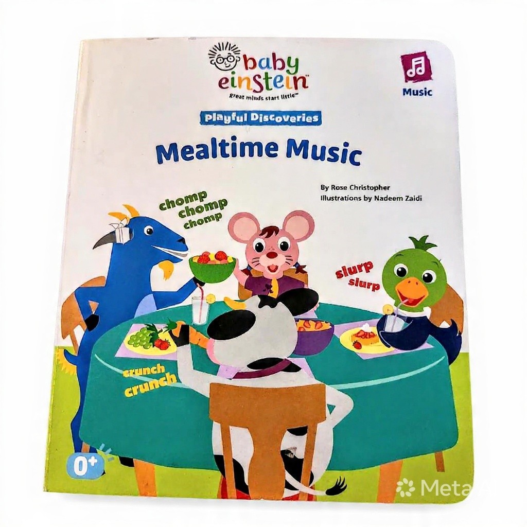 baby einstein Playful Discoveries: Mealtime Music Board Book Eat Food Animals