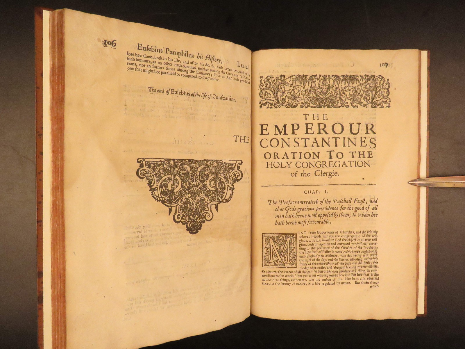 1637 – Life of Constantine – Eusebius | First English Edition, Beautiful Binding