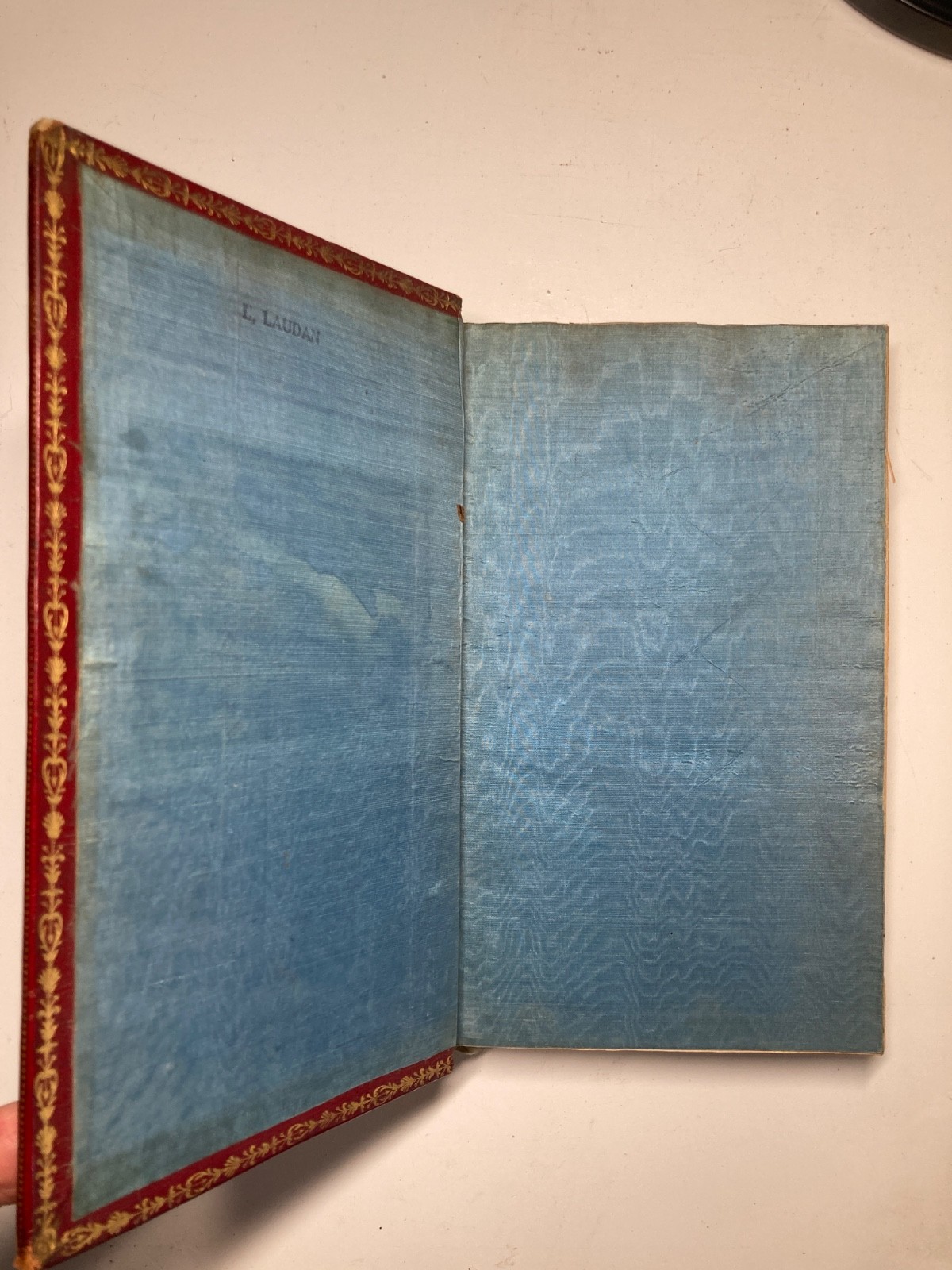 1825 JAMES Psychology Physiology 2 Vols Red Morocco Leather Silk Cipher