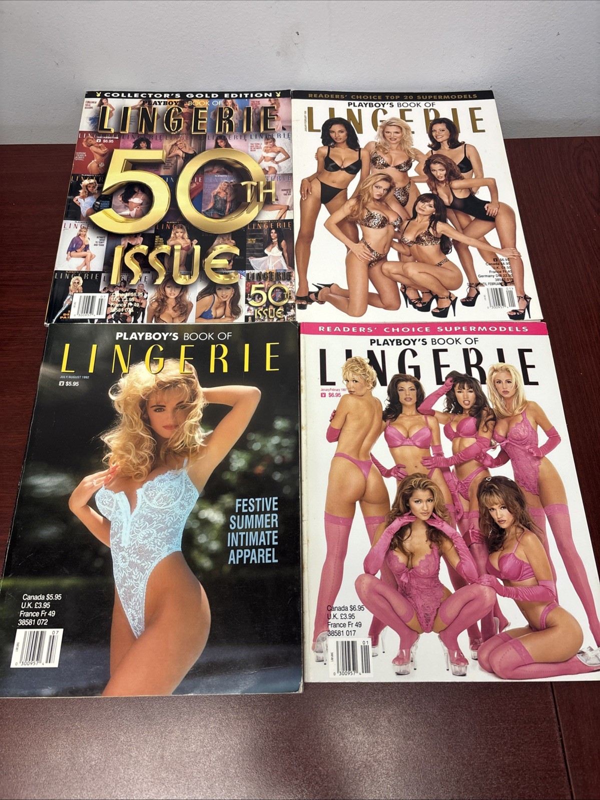 Vintage Playboy’s Book of Lingerie – Lot of 4 magazines 1992-1999Classic Collect