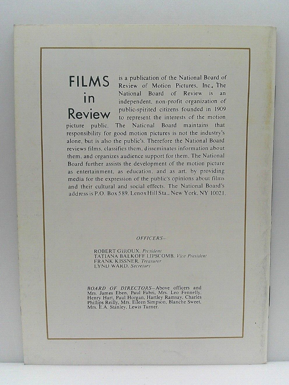 FILMS IN REVIEW MAGAZINE VOL30 #1 1979 SUPERMAN CHRISTOPHER REEVE MARGOT KIDDER