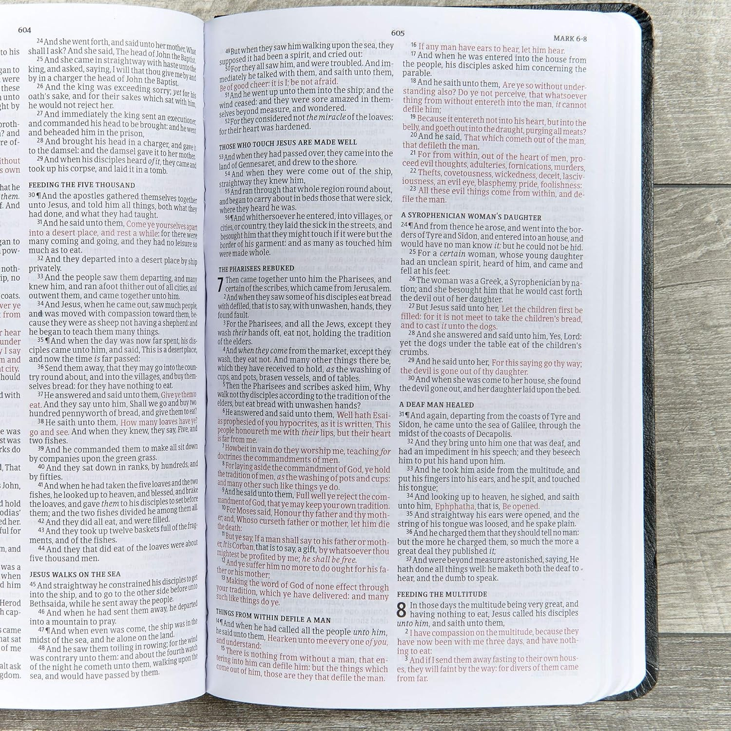 KJV Bible Black Imitation Leather, KJV Holy Bible, Red Letter Easy-To-Read Bible