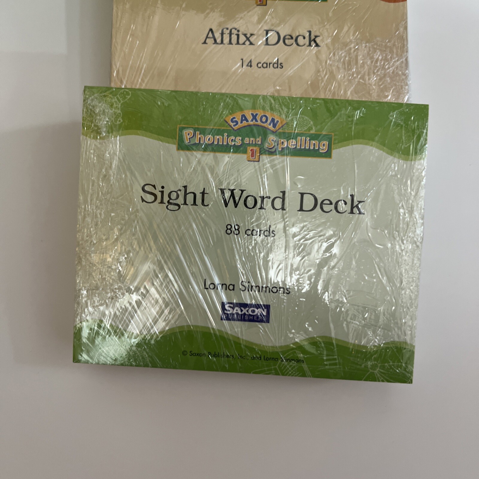 Saxon phonics and spelling REVIEW DECKS GRADE 1, w/classroom box (2003)