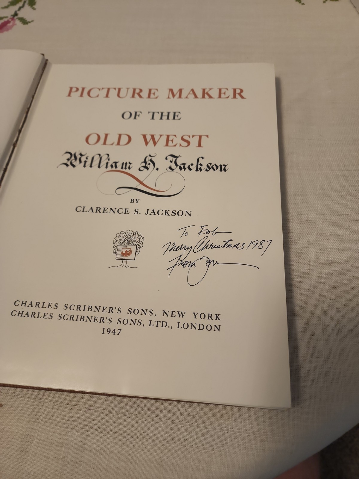 Picture Maker of the Old West : William H. Jackson, 1947, 1st Ed., HC