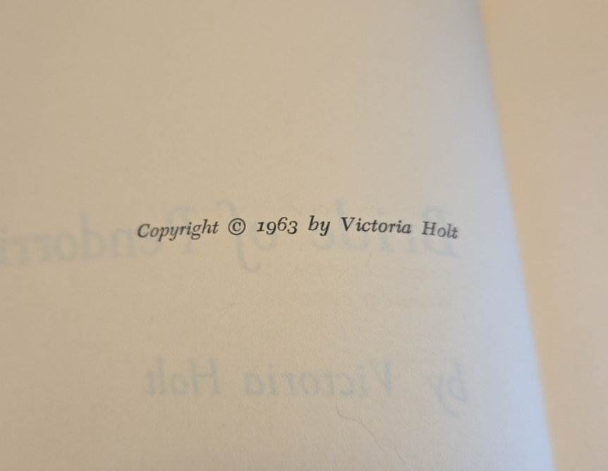 BRIDE OF PENDORRIC, By Victoria Holt, 1963 Vintage Mystery/Suspense Novel HC BCE