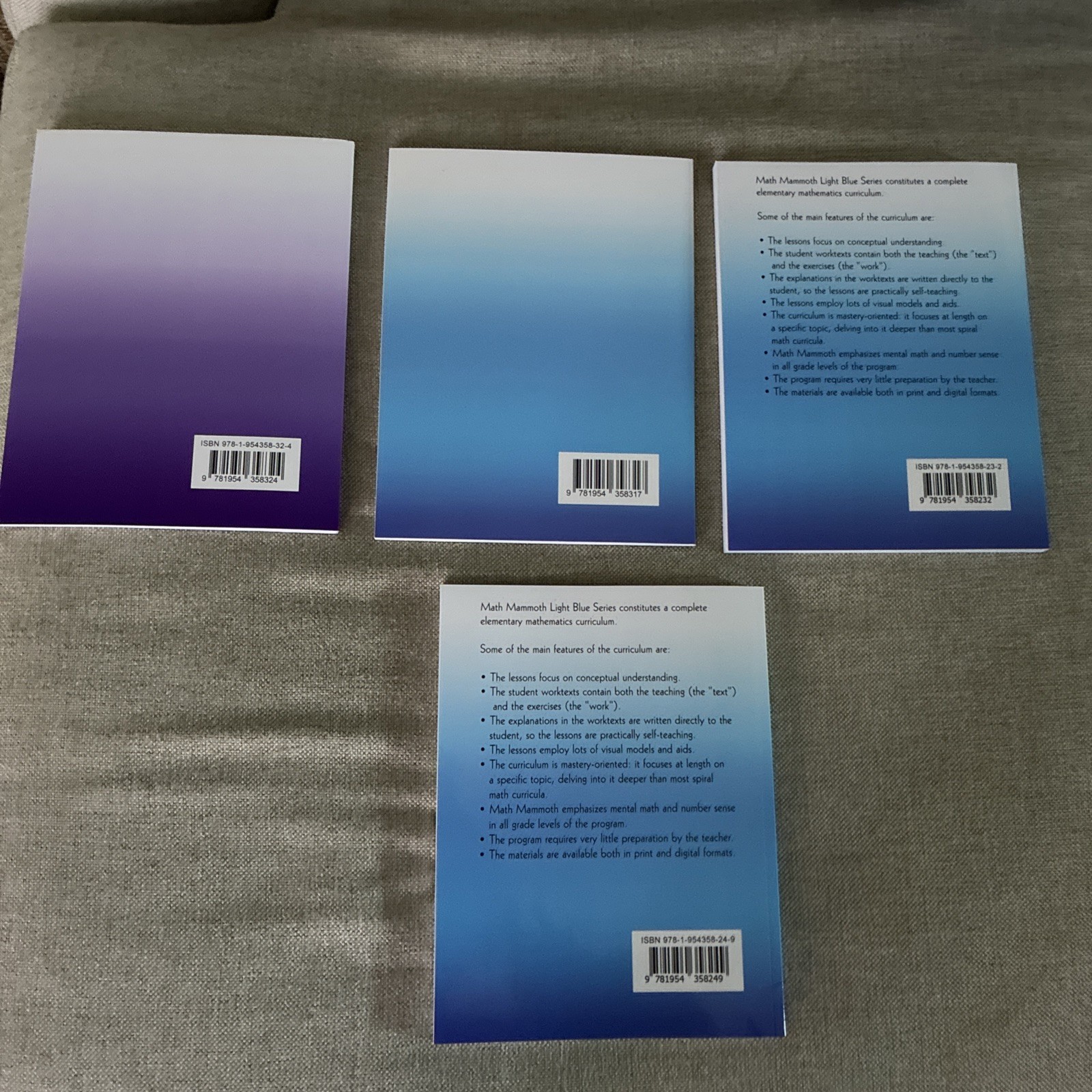 Math Mammoth Grade 5: 5A, 5B Worktext, Tests & Cumulative Review,Answer Keys x4