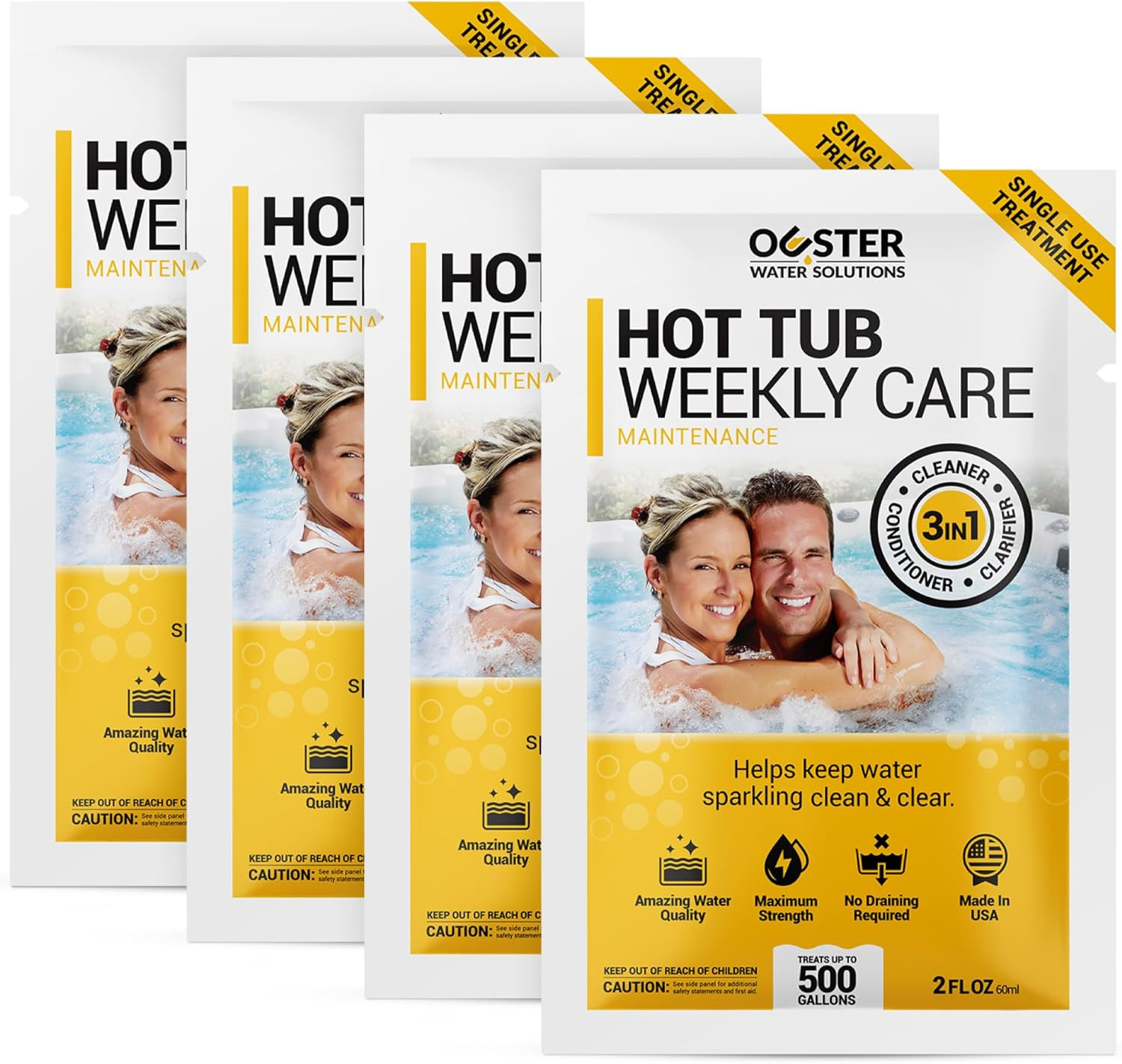 3-In-1 Weekly Hot Tub Chemicals & Spa Chemicals – Cleaner Clarifier Conditioner