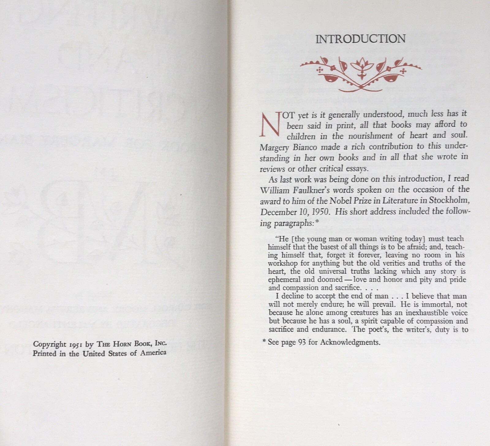 Margery Williams Bianco (Velveteen Rabbit) Writing & Criticism Horn Book