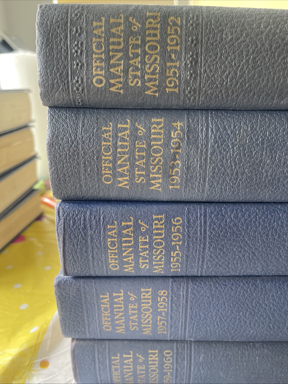 1951-1960 Official Manual State Missouri blue book Walter H Toberman 5 Book Lot