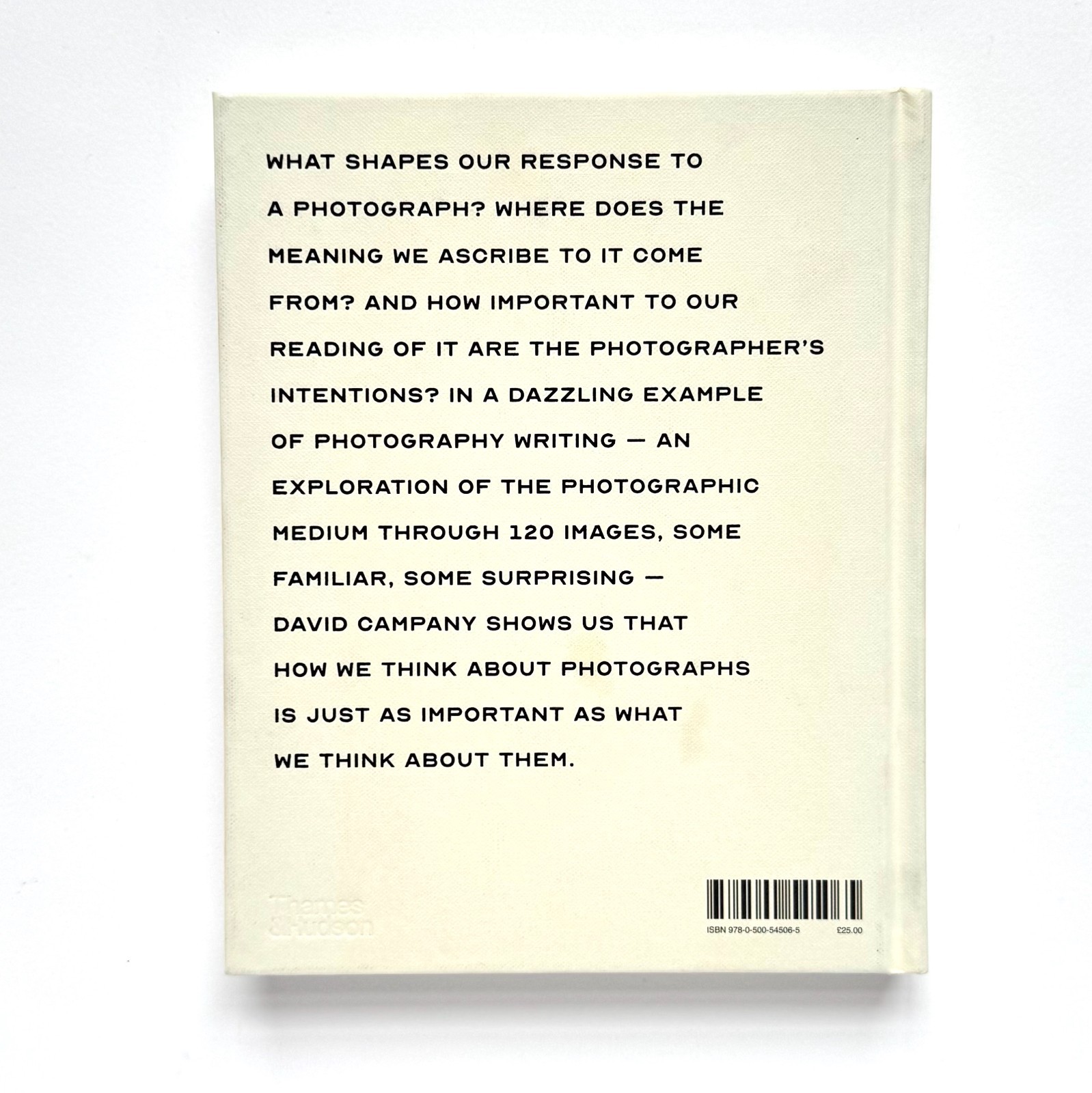 David Campany On Photographs – Thames and Hudson Hardcover – SIGNED