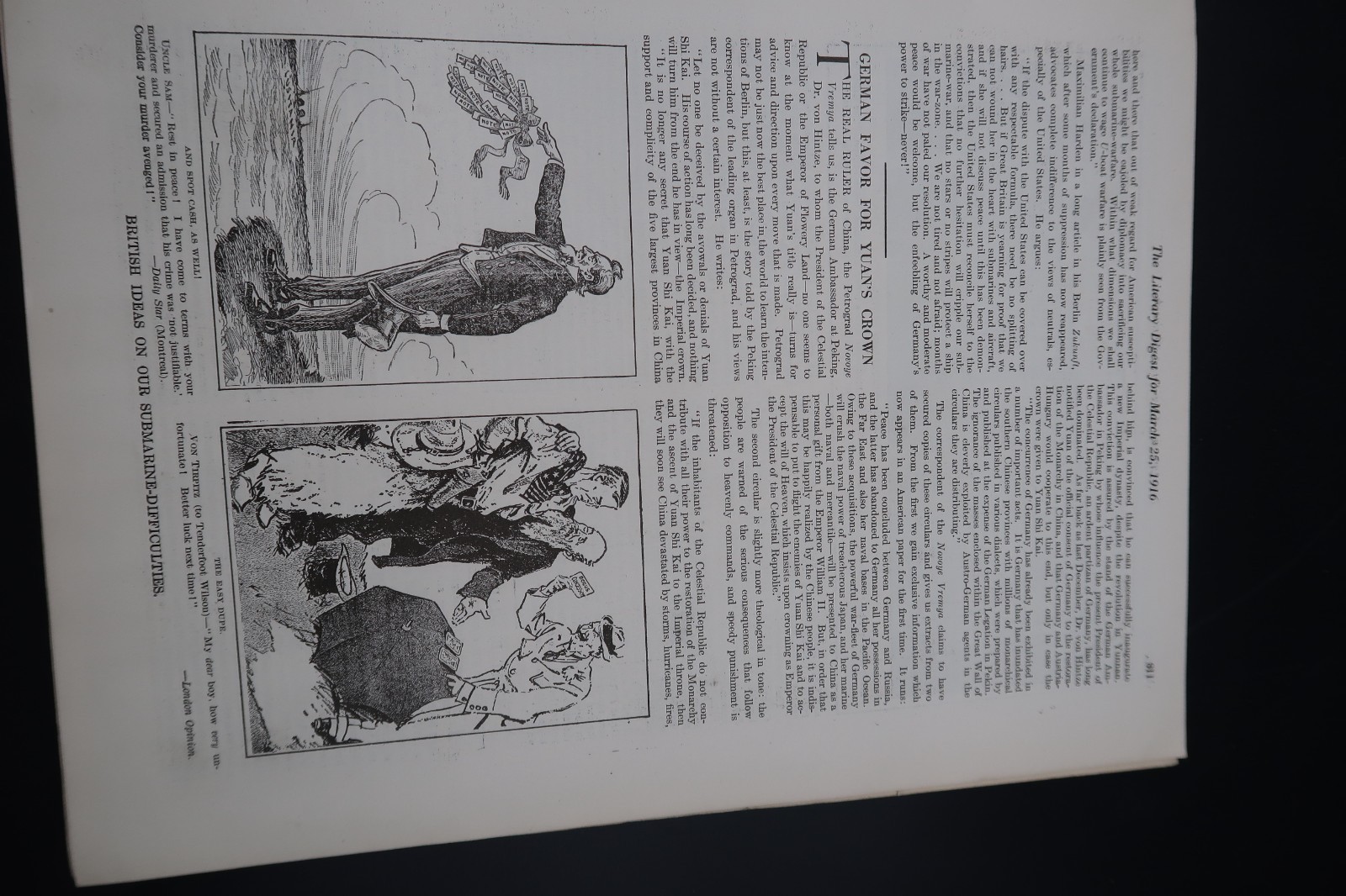 Antique Literary Digest Mar 25, 1916 Funk & Wagnalls Vol 52 #13 WW1 Science Art