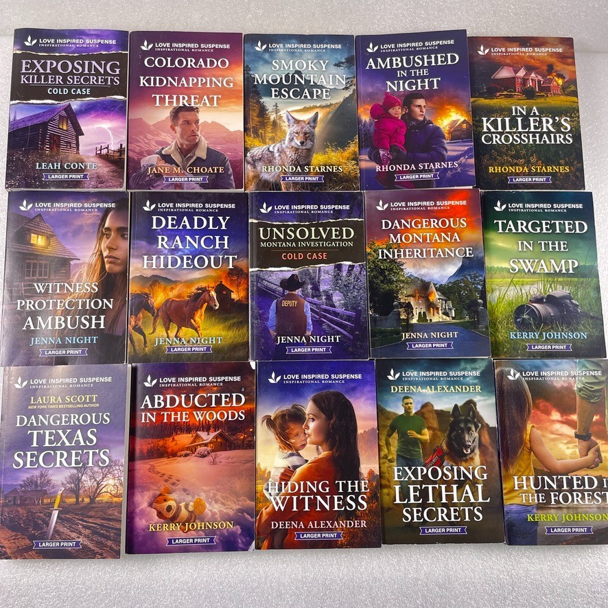 Harlequin Love Inspired Suspense Romance Book Lot 15 Rhonda Starnes Jenna Night