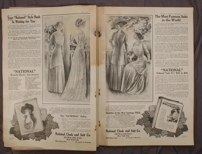 Woman’s Home Companion March 1910 11 x 16 105 pages Fair to Poor Condition