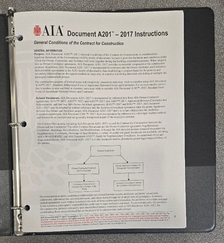 AIA Documents A201 A401 A701 – 2017/18 General Conditions