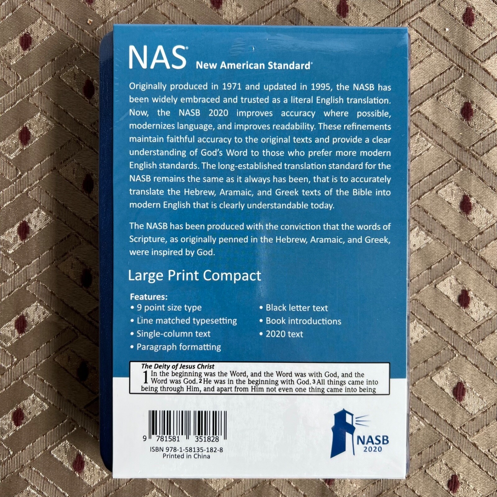 NASB Bible Large Print Compact Soft Cover Blue – NEW