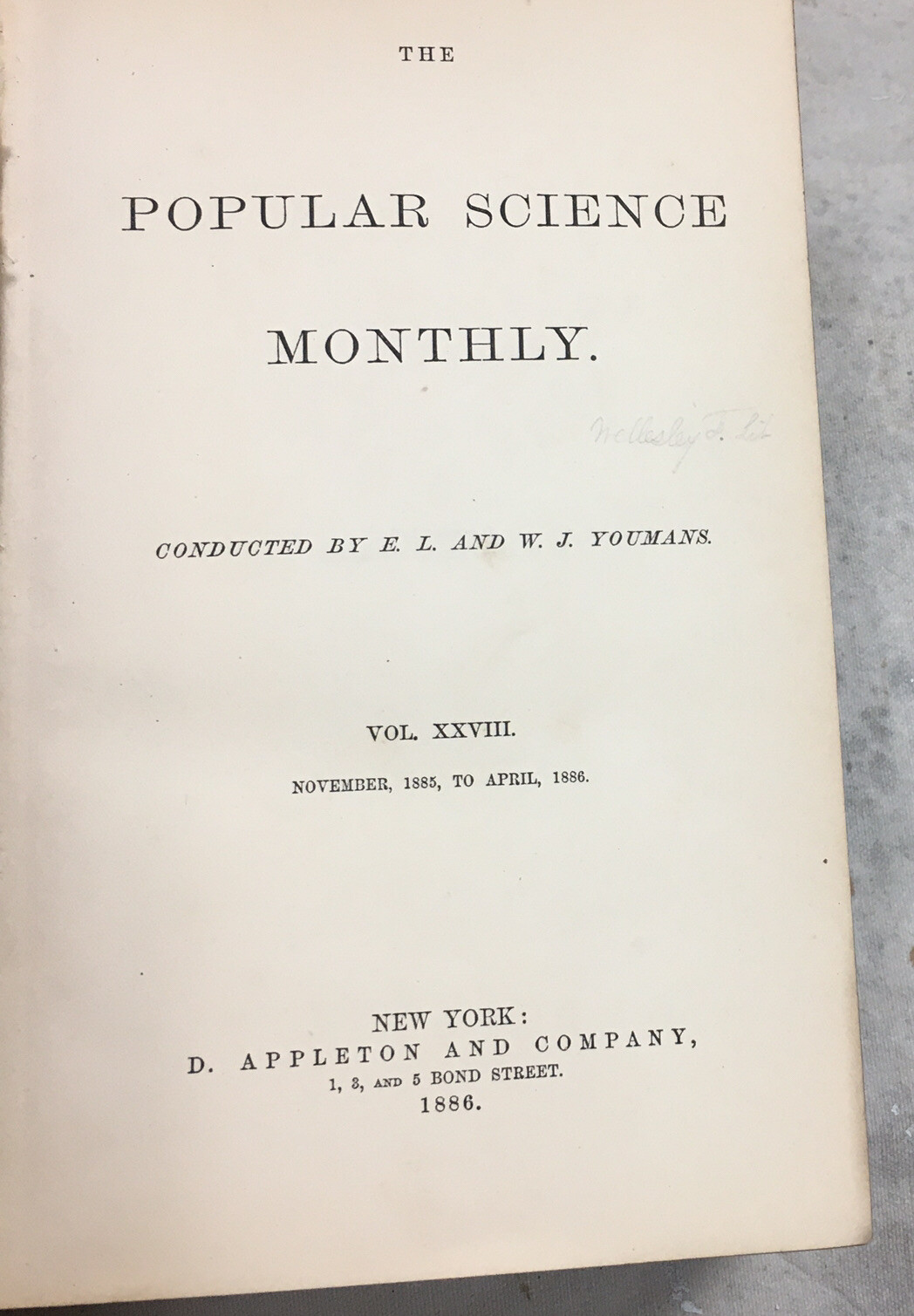 Antique Popular Science Monthly Book Vol. 28 1885 -86. 880 Pages