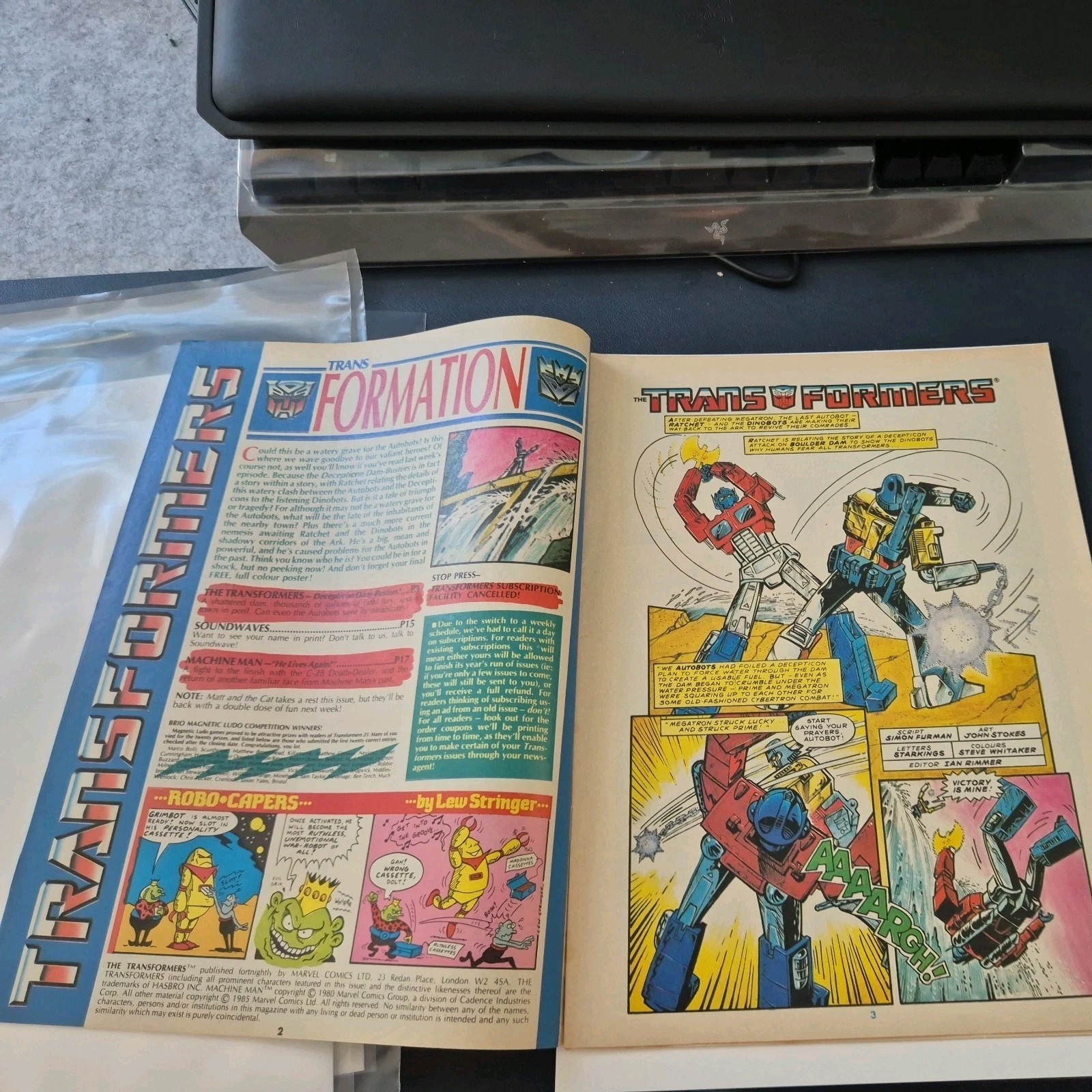 G1 Transformers #30 Marvel UK (1985), very good condition, bagged and boarded