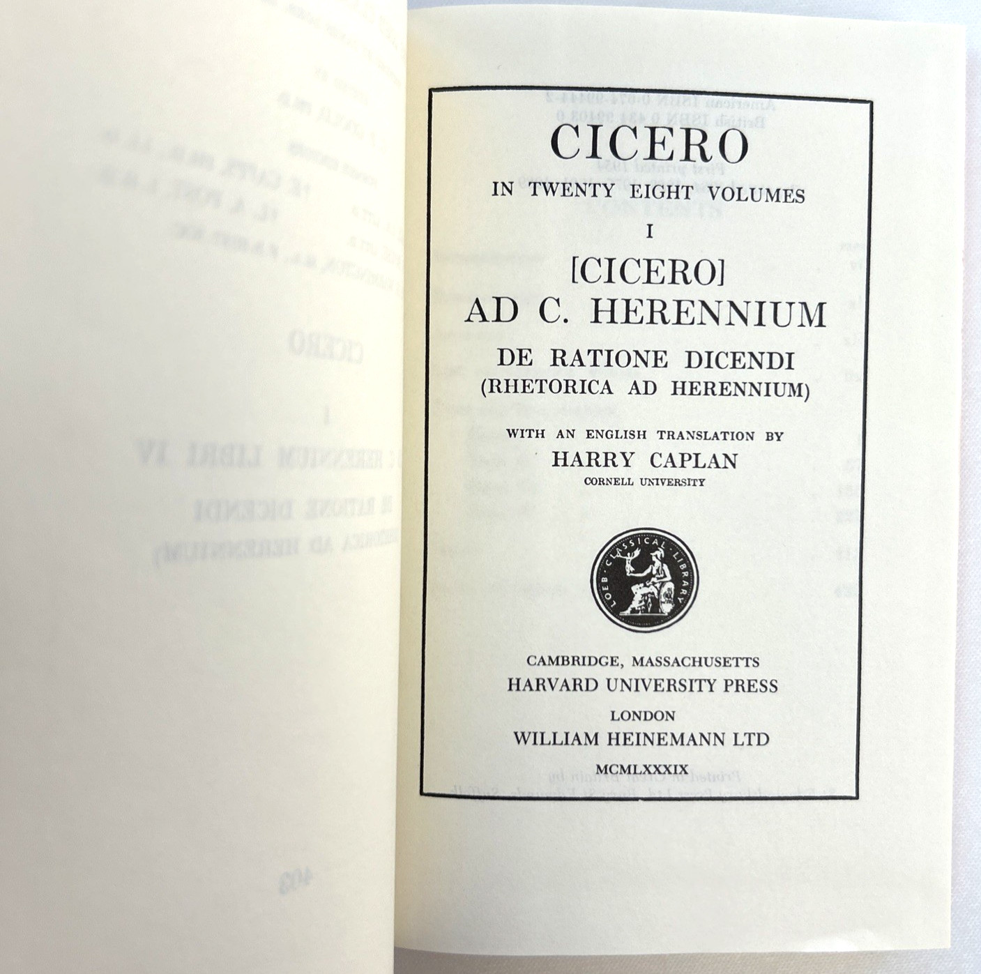Cicero Loeb Classical Library Rhetoric Brutus De Inventione Ad Herennium 5 Vol