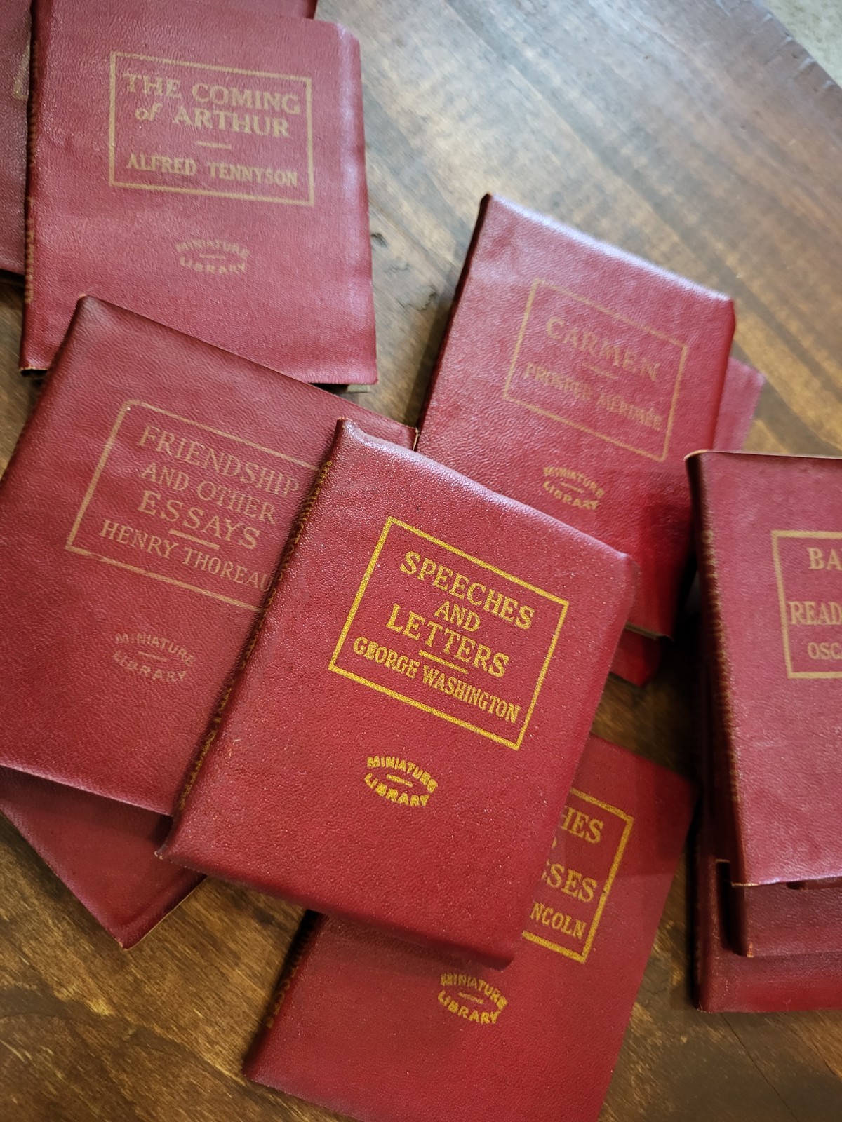 Lot of 66 Vintage 1920s Little Leather Library Miniature Red Books Collection