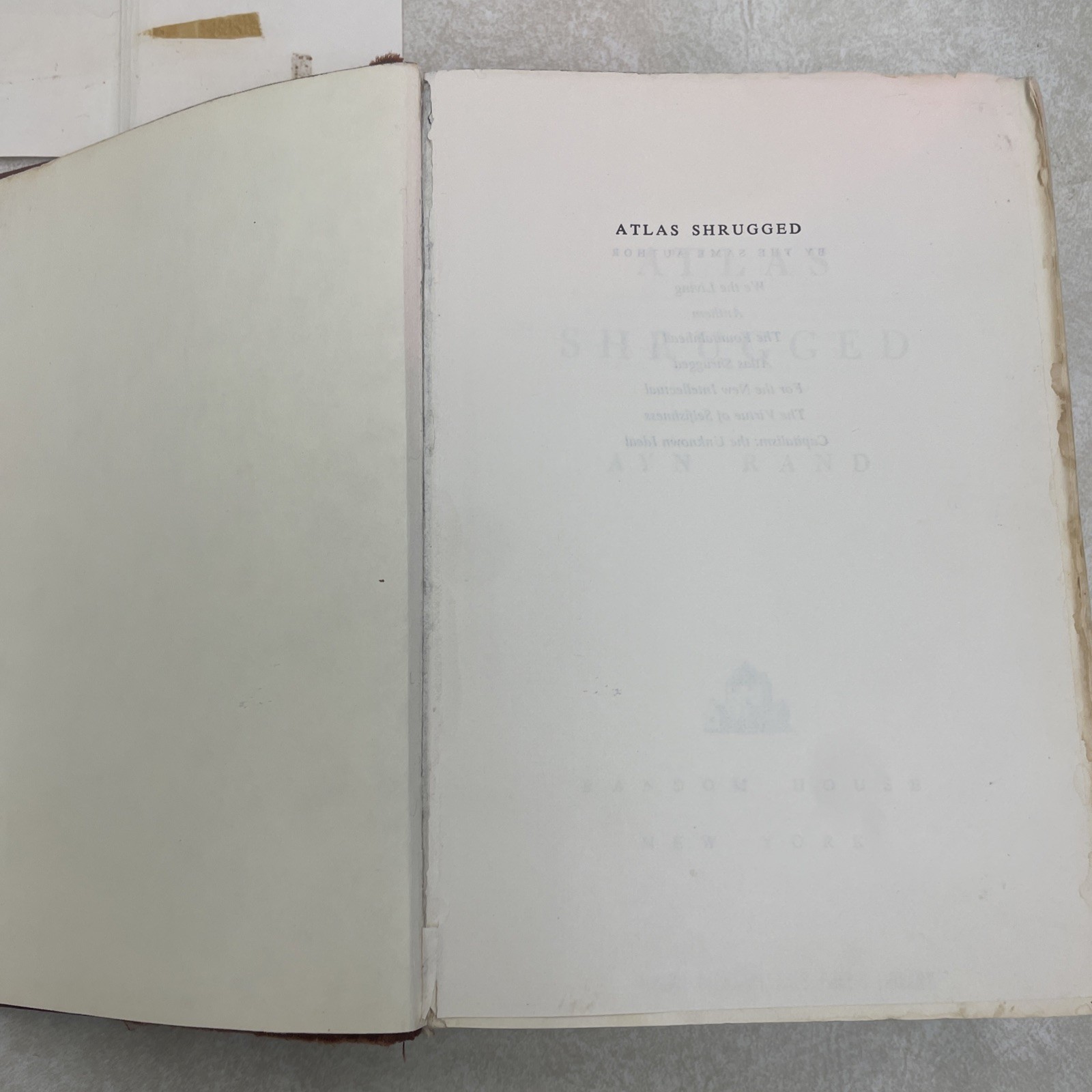 Atlas Shrugged by Ayn Rand First Edition 12th Printing w/ Original Dust Jacket