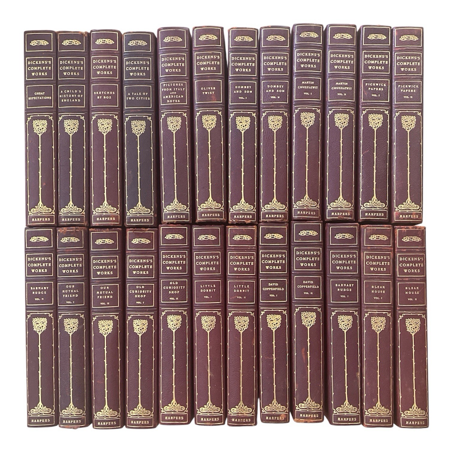 1900 COMPLETE WORKS of CHARLES DICKENS antique 24 VOLUMES in ENGLISH
