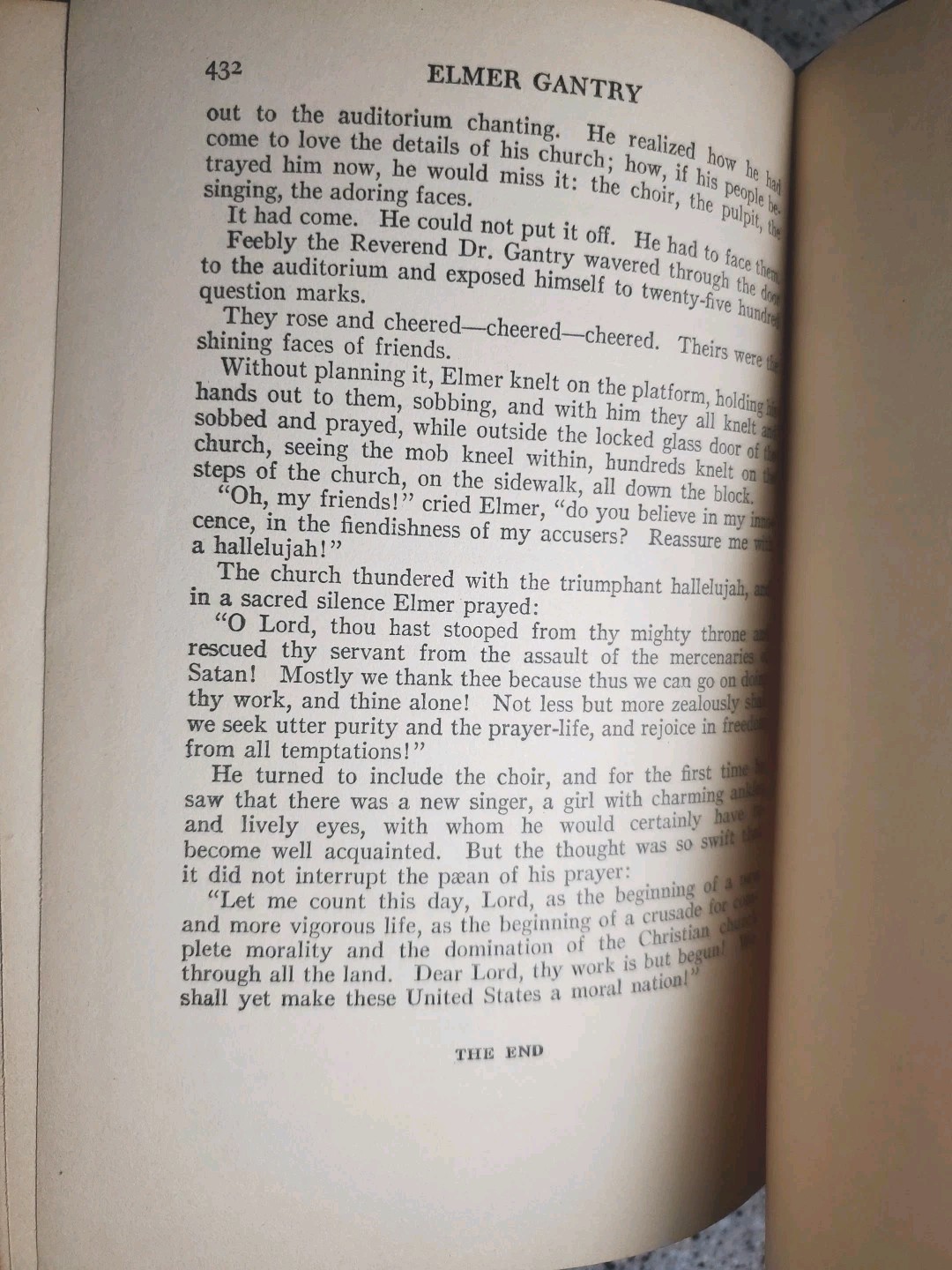 1st Edition Sinclair Lewis 1920s Elmer Gantry 5th Printing 1927