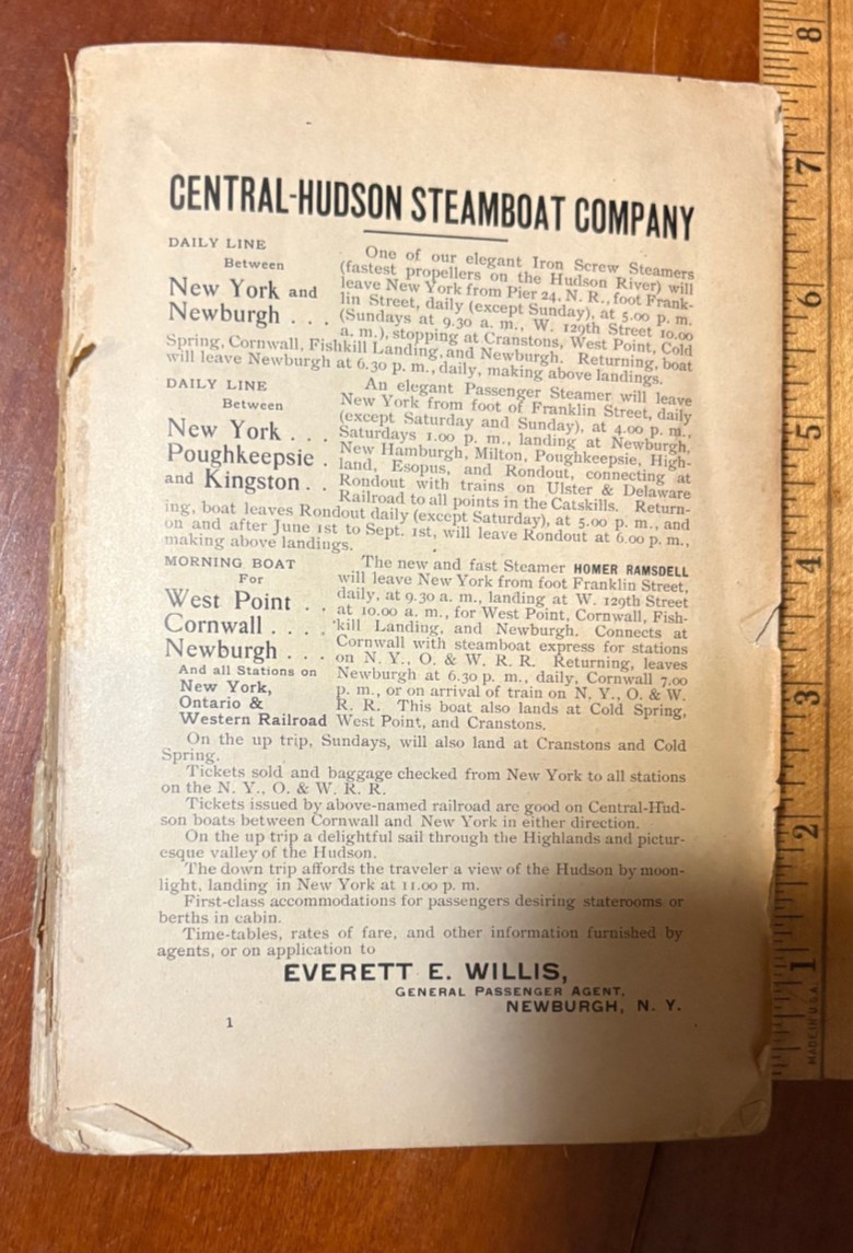 Rand, McNally and Co ‘s Illus. Guide to the Hudson River and Catskills 1903 11th