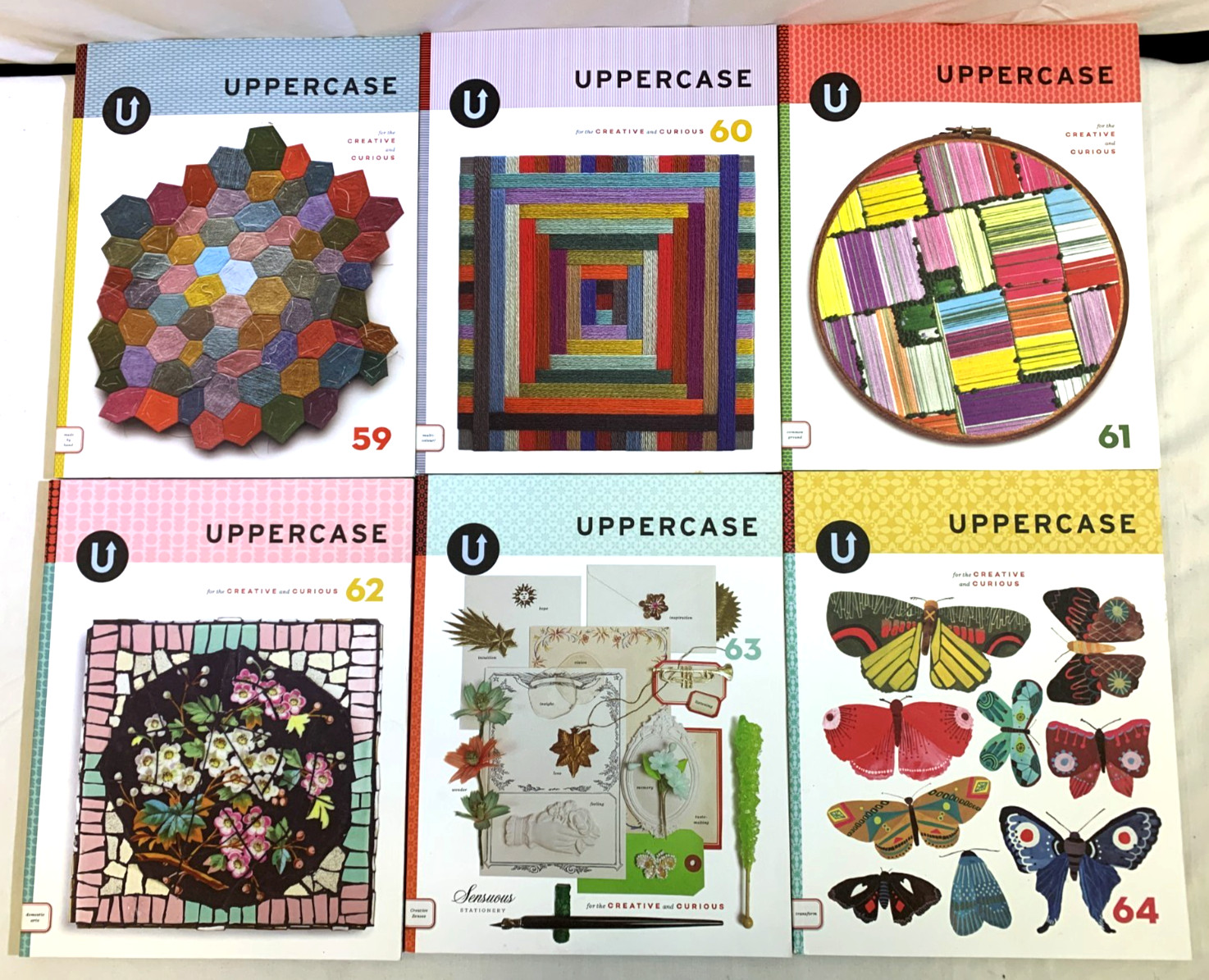 Lot of 6 UPPERCASE Magazine for the Creative and Curious Multi Color Issue 59-64