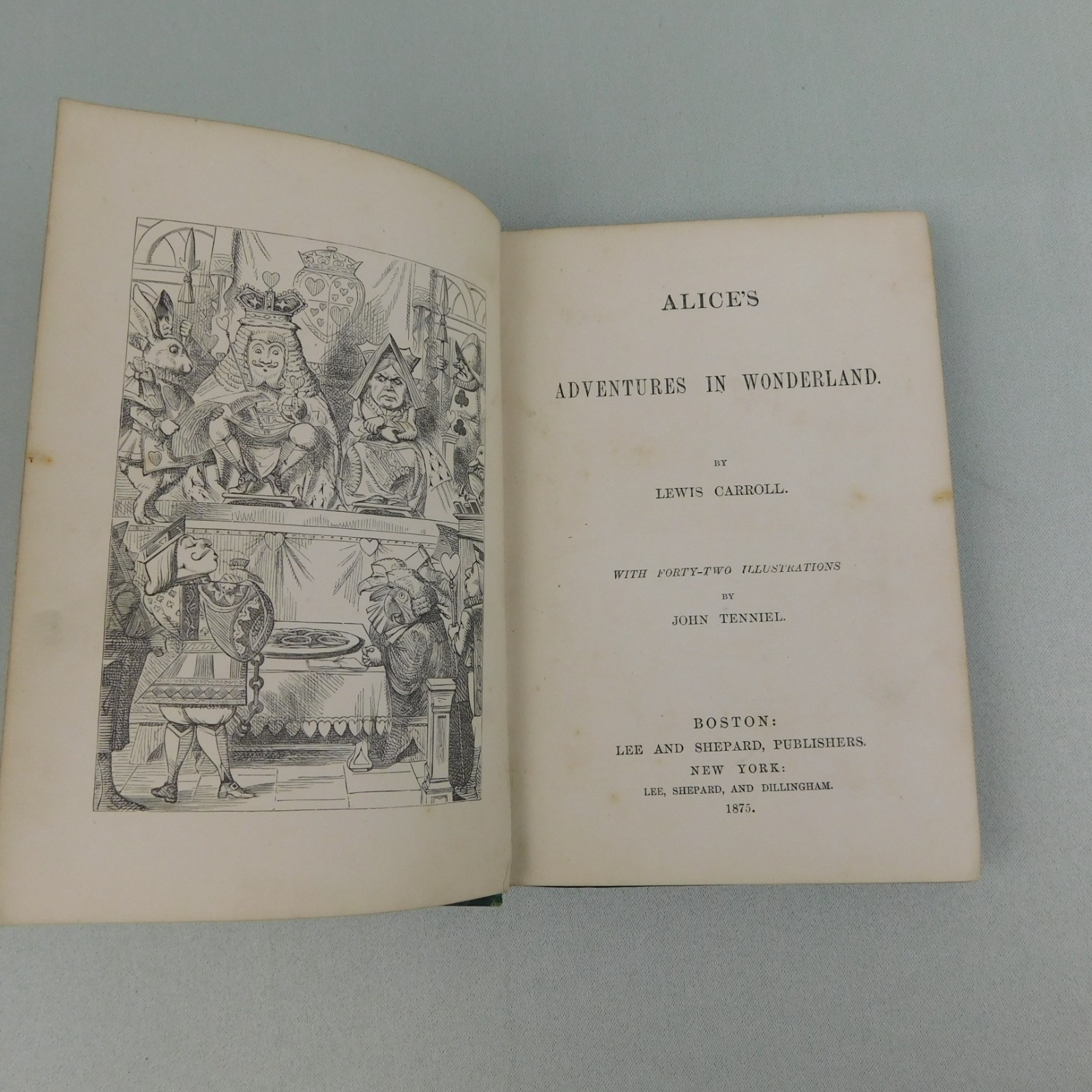 Antique 1875 Alices Adventures in Wonderland Lewis Carroll Lee & Shepard Tenniel