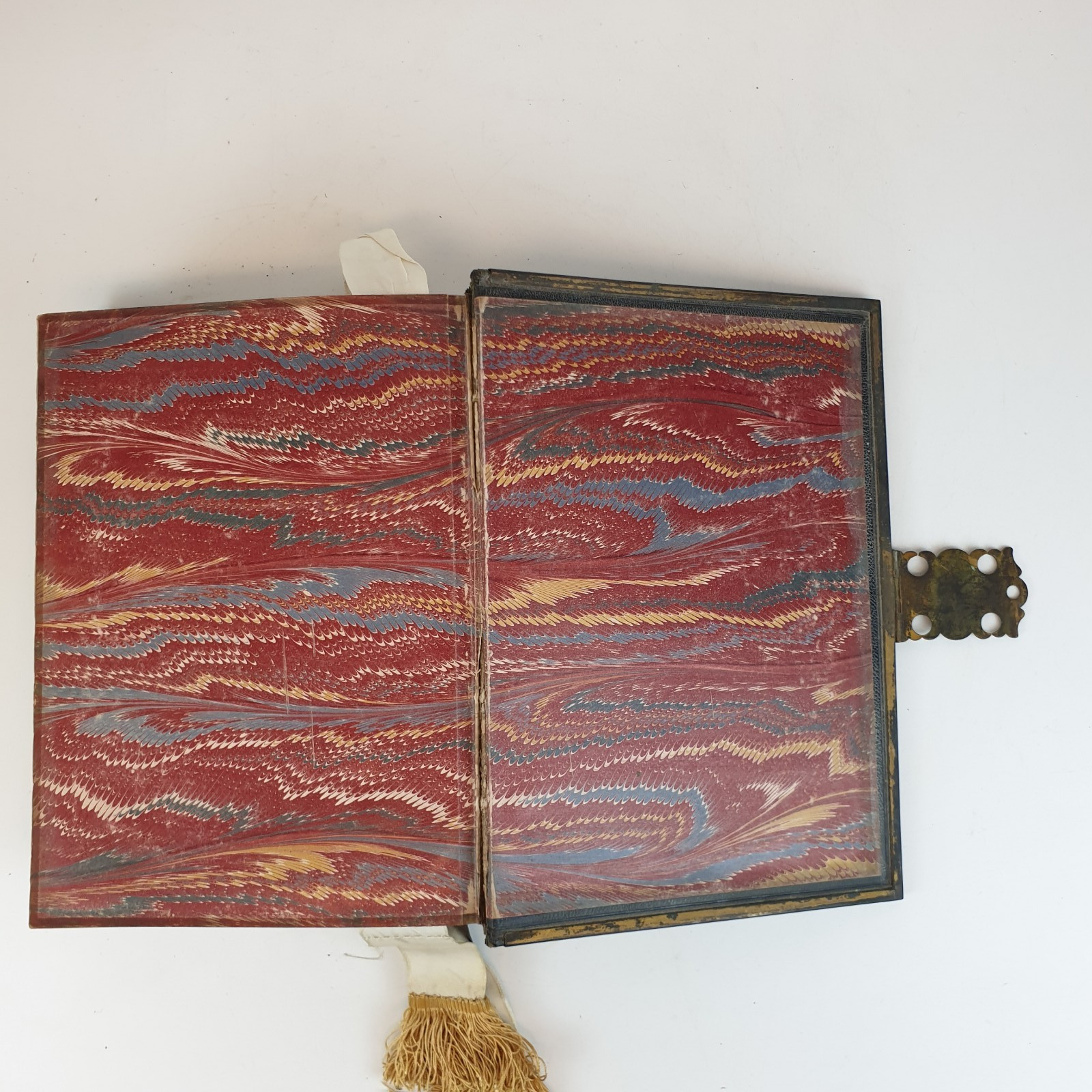 Holy Bible 1861 Antique George E Eyre London Large 9″ x 12″ 3″ Thick Metal Edge