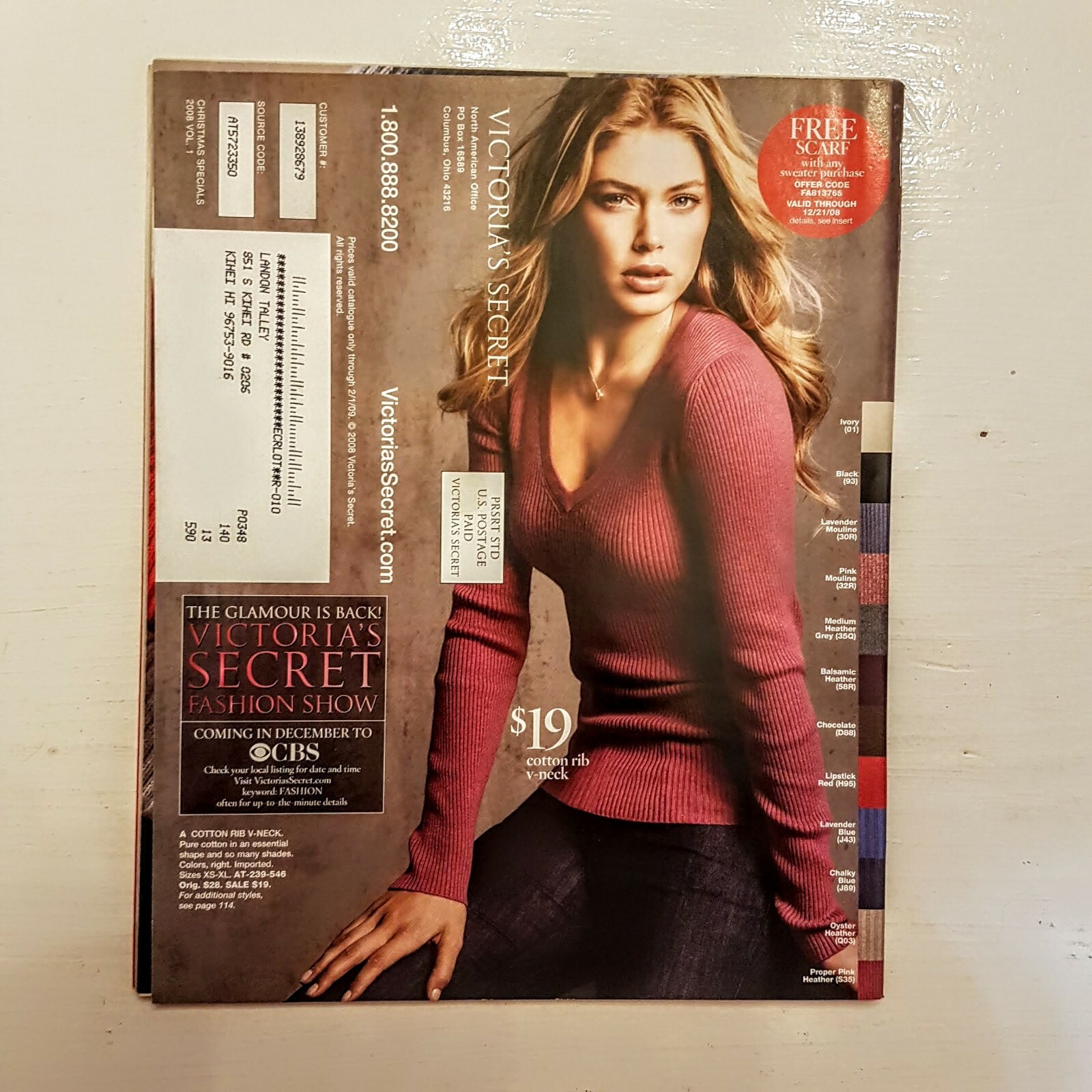 Victoria’s Secret Lingerie Catalog 2008 Christmas Miranda Kerr cover 116 pages