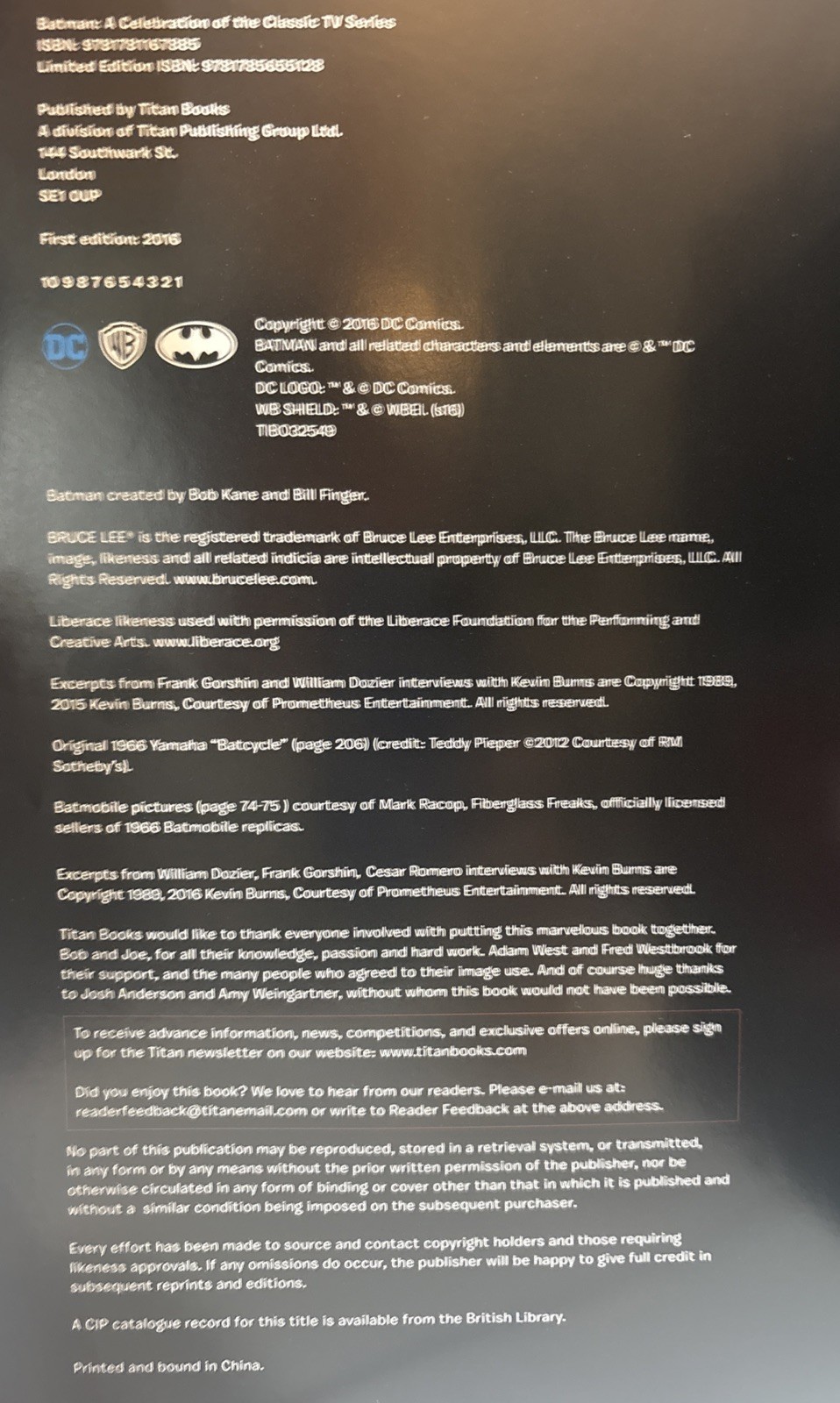 Batman: A Celebration of the Classic TV Series 1966 Hard Cover Book 1st ed 2016