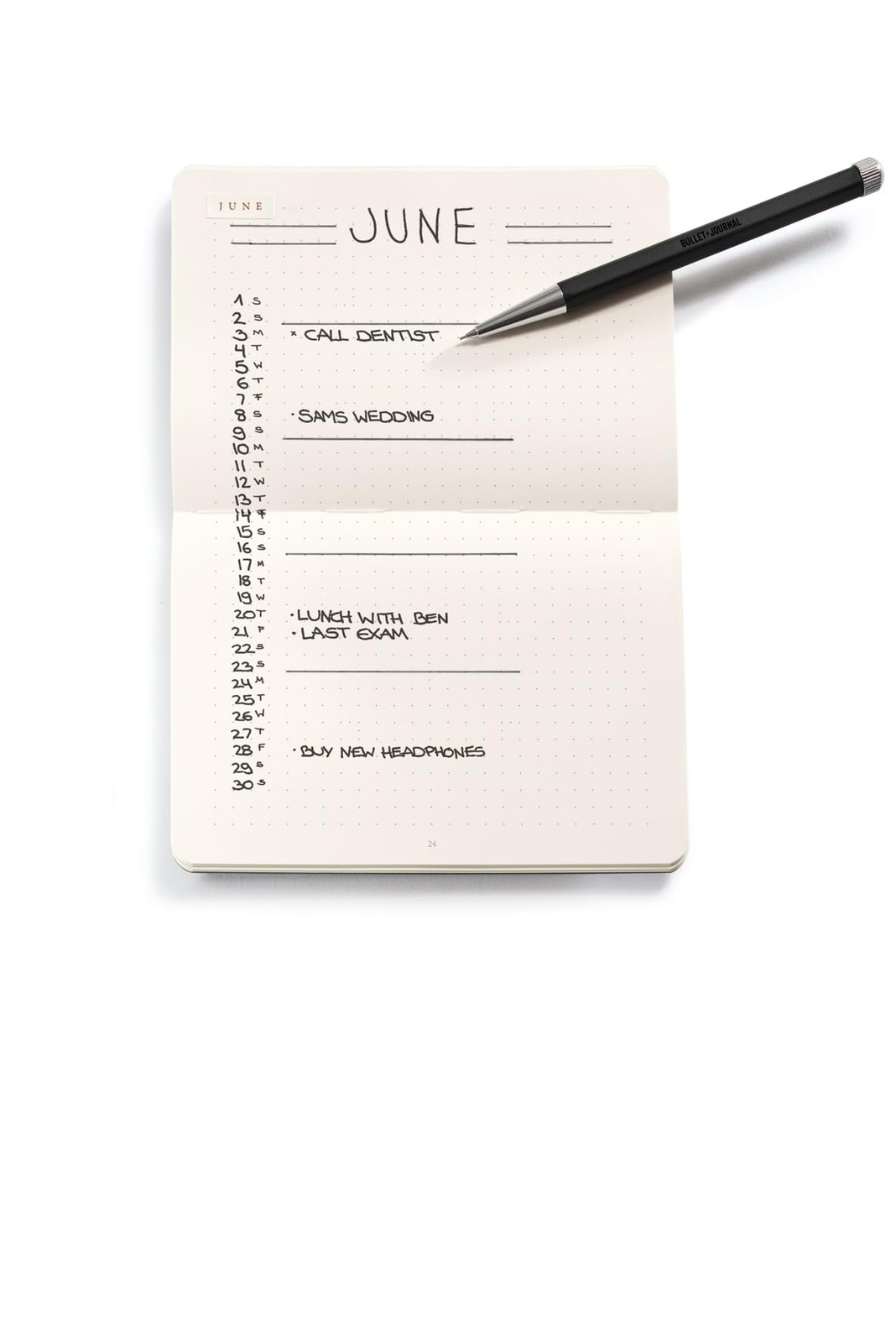 3 Pack 14.3×10.3cm Bullet Journal Pocket Notebooks 46 Pages Dotted Black