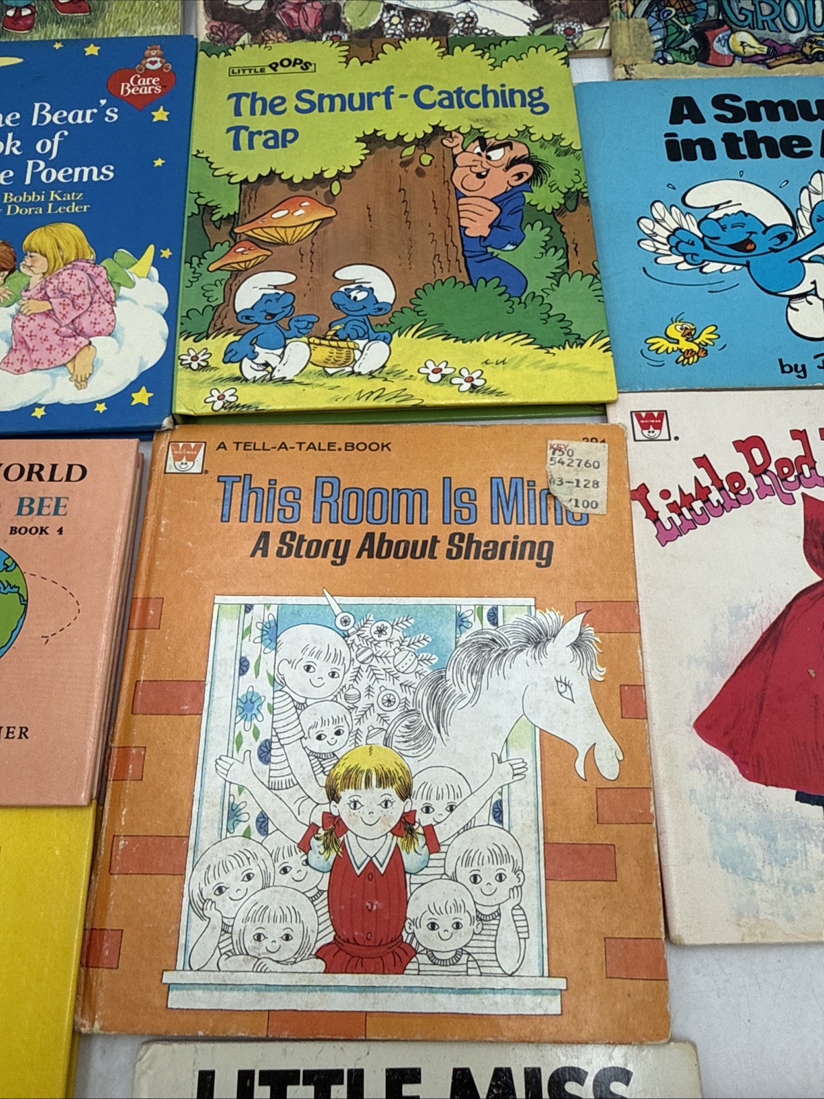 Vtg 1970s 1980s Childrens Book Lot of 17 Little Golden Smurfs Care Bears Whitman
