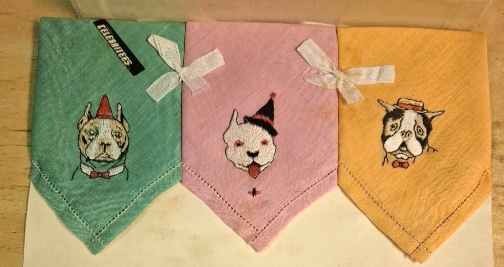 ANTQ Tom Thumb Books Rand McNally Lot 1943 1949 Nursery Rhymes Linen Dog Hankies