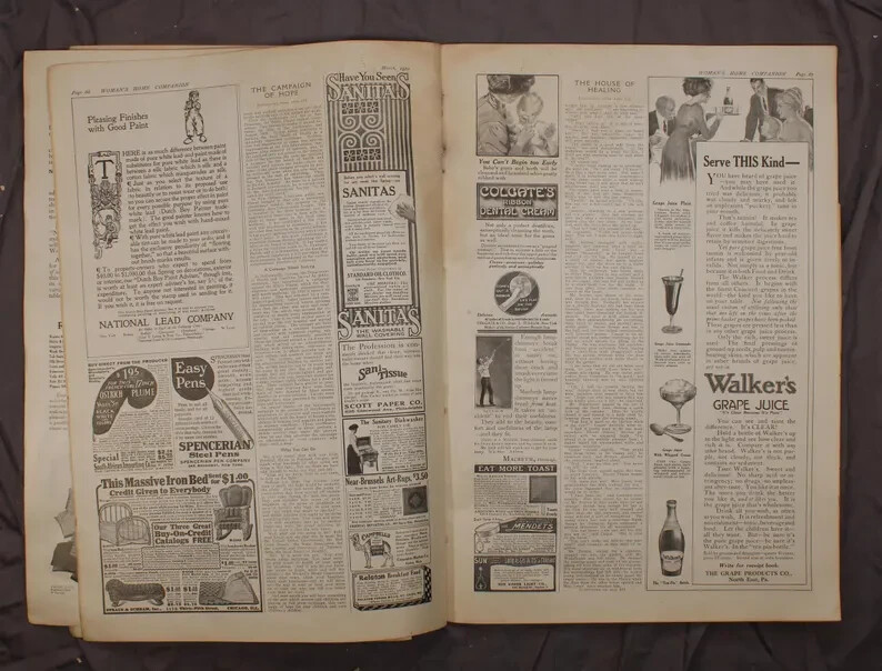 Woman’s Home Companion March 1910 11 x 16 105 pages Fair to Poor Condition