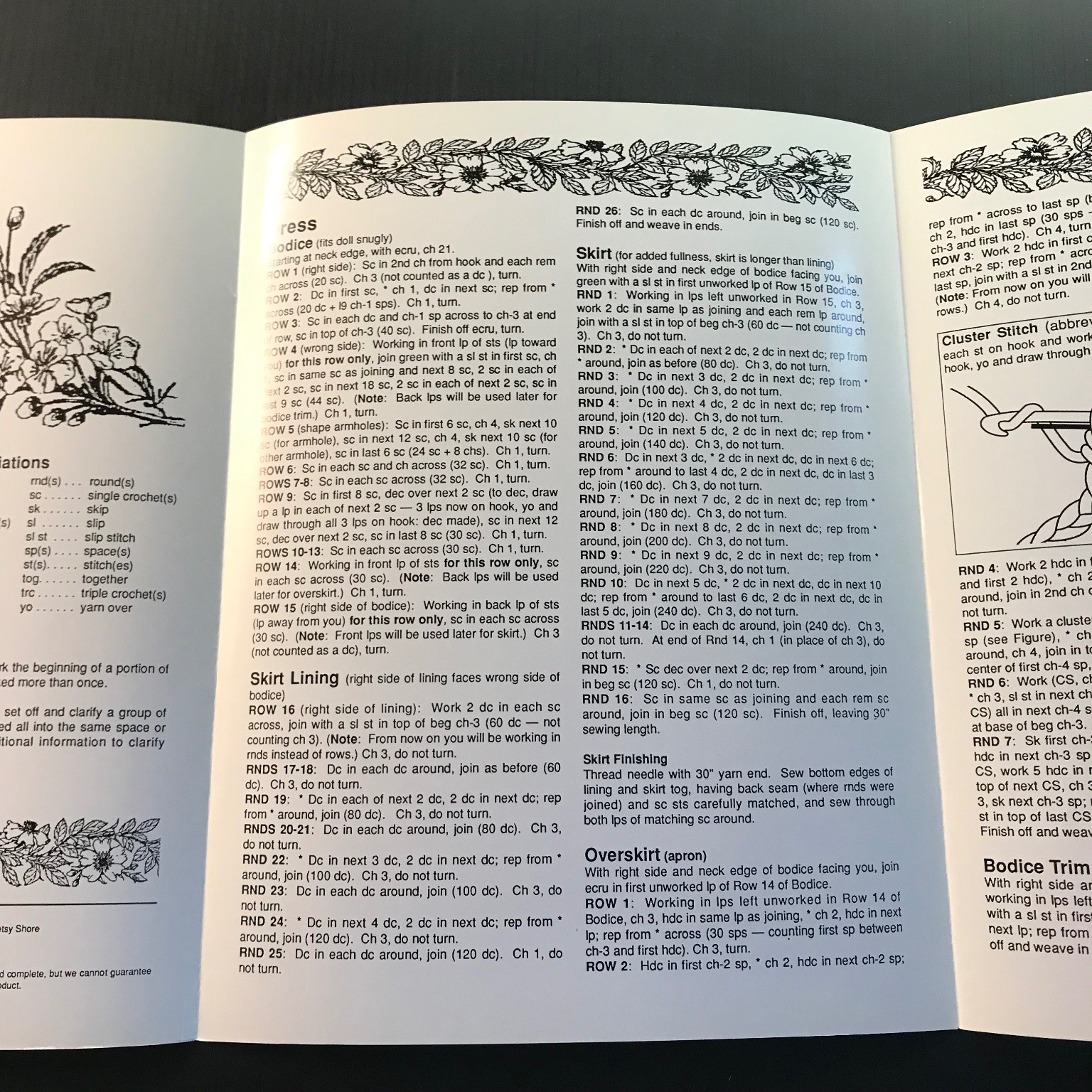 ERIN Crochet Pattern Fibre-Craft 1991 Doll Clothes FCM241
