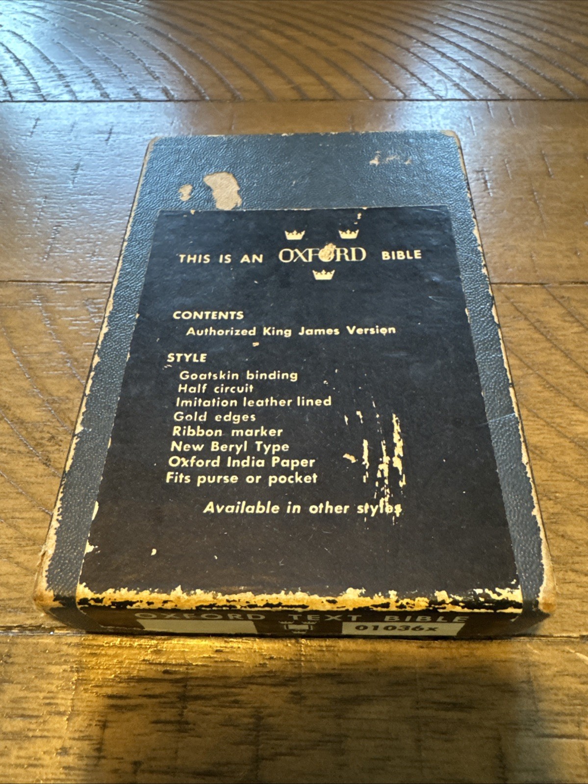 Oxford Bible Great Britain Black Leather 1945 Original Box Clean 01036X