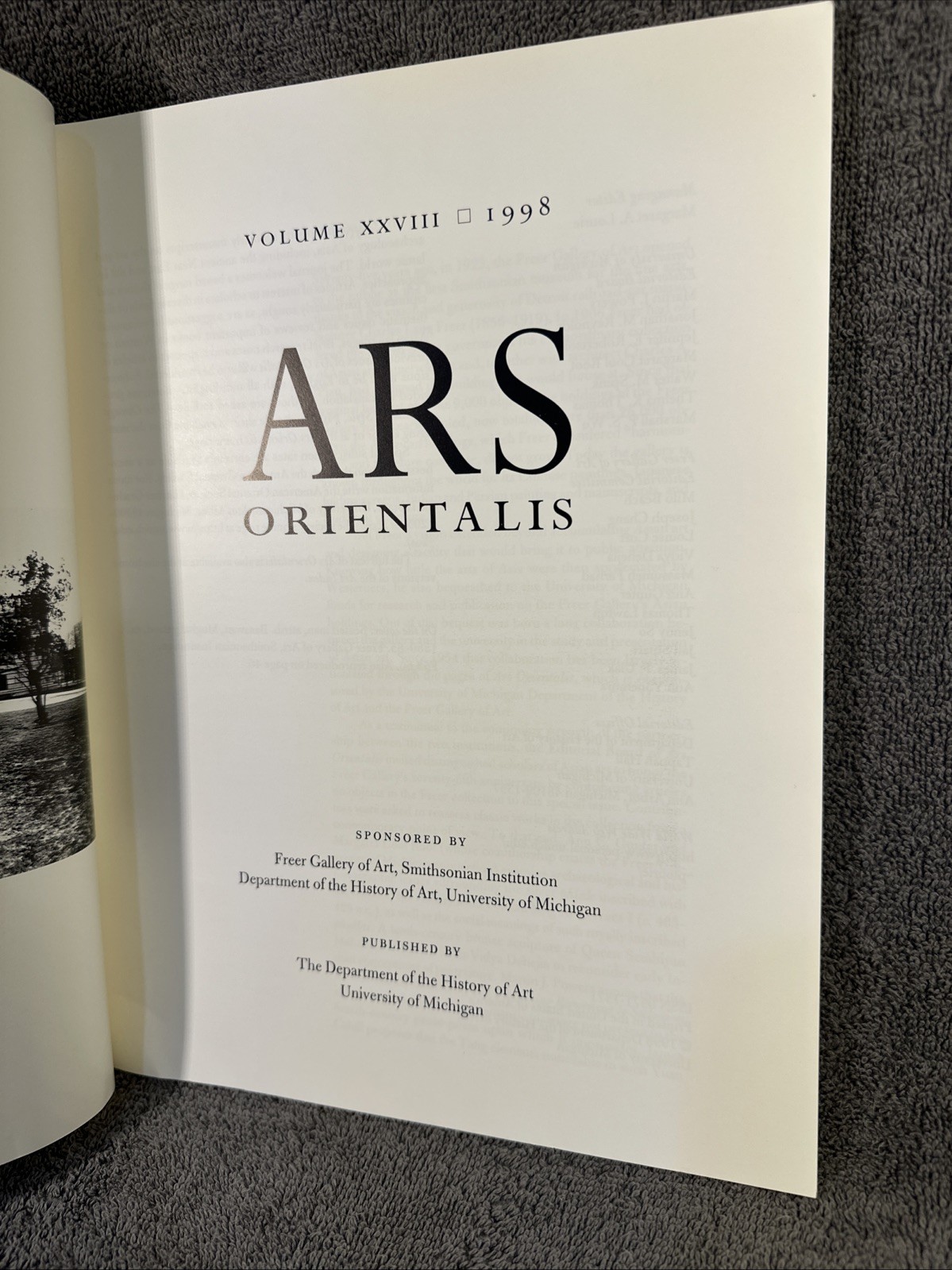 ARS ORIENTALIS XXVIII 1998 by Margaret A. Lourie 75th Anniv Freer Gallery Of Art