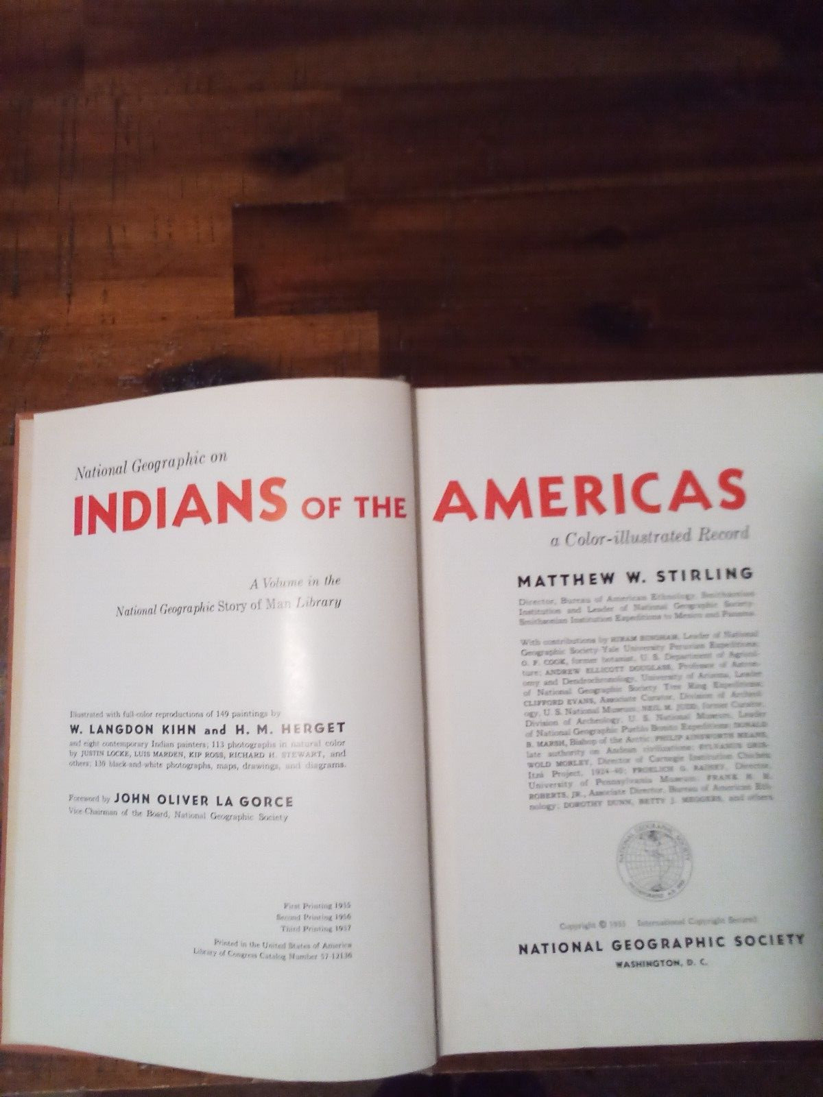 National Geographic Book “Indians of the Americas” 1957, 432 pages, Hard Cover