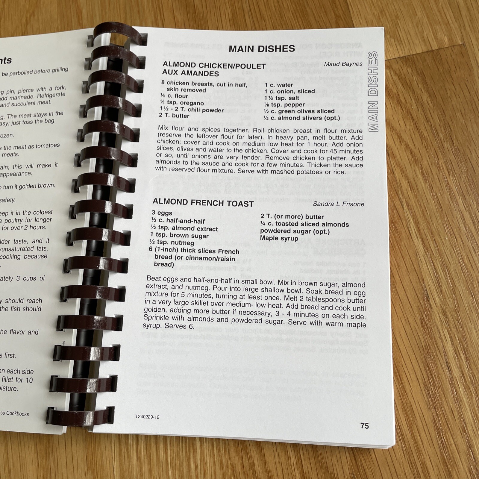 Our Lady Of The Cape Cookbook ( Brewster MA ) Spiral Bound 250 Pages 2012 147P