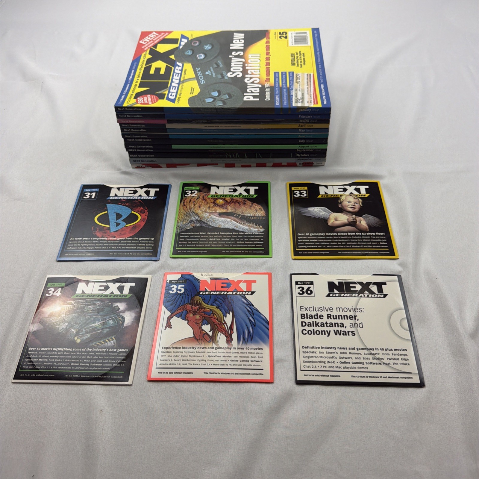 Vintage Next Generation Magazine Lot of 12 Issues 1997, Plus 6 Discs