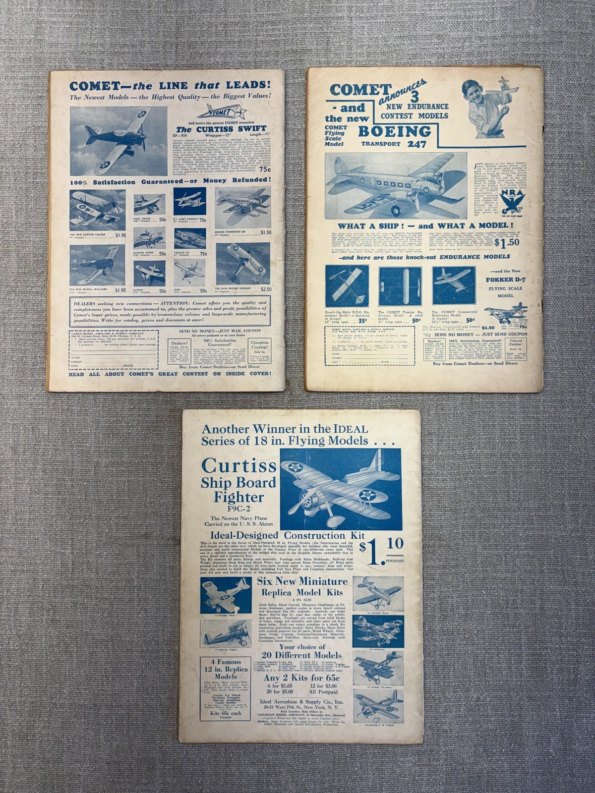 Vintage Universal Model Airplane News Magazine Lot 3 April Oct Nov PB USA Illus