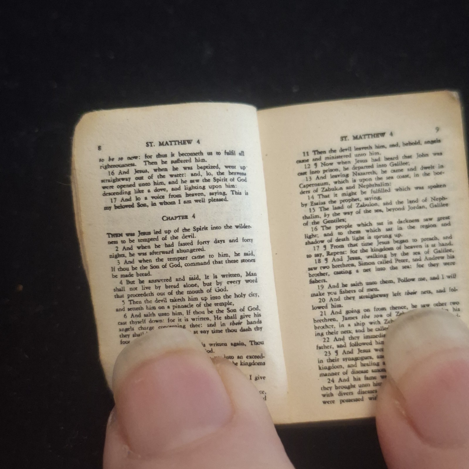 Miniature Bible – Missing Cover – 3.5cm x 2.5cm