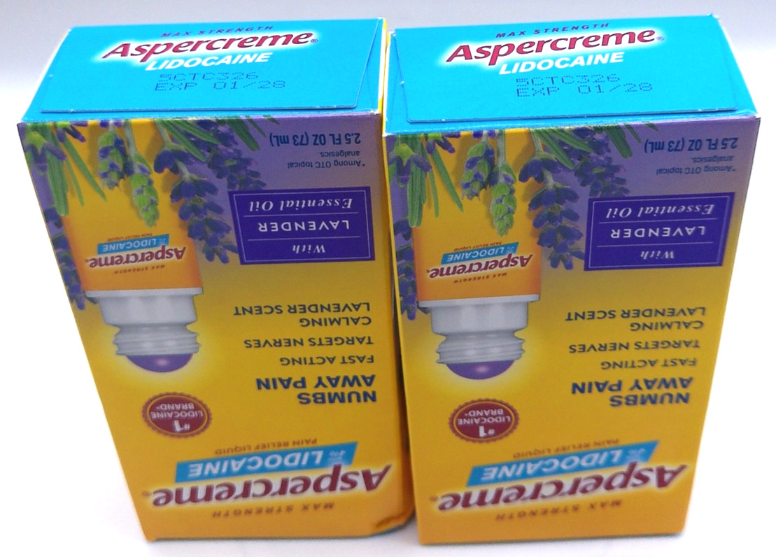 2PK- Aspercreme W/ Lavender Essential Oils, 2.5 Fl. Oz. Each, Exp. 1/28