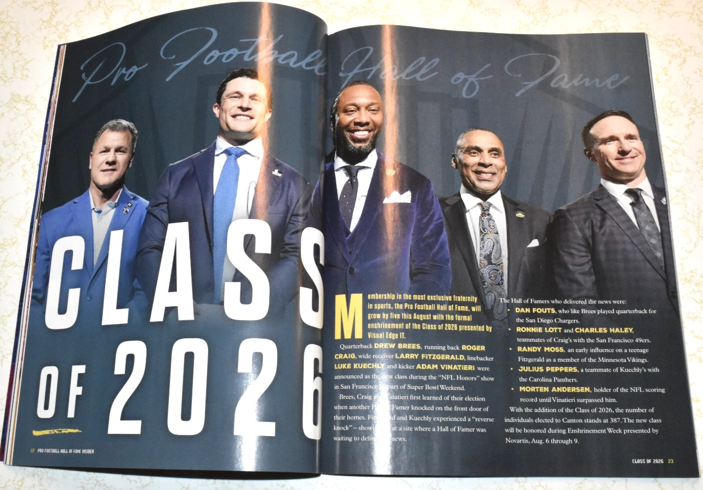 PRO FOOTBALL HALL Of FAME INSIDER MAGAZINE, “Class of 2026,” March 58 Pages, New