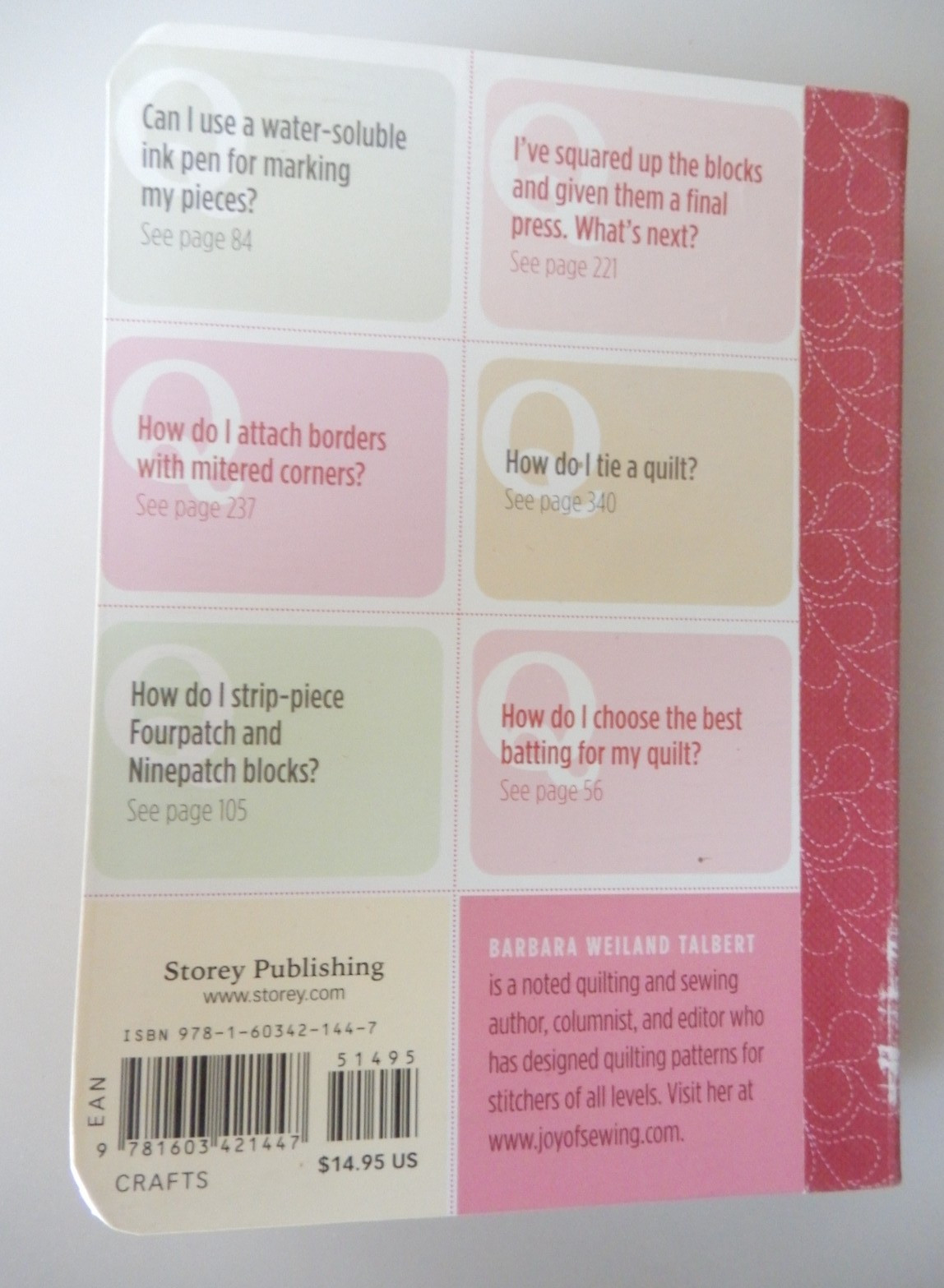 The Quilting Answer Book by Barbara Weiland Talbert 431 pages MINT
