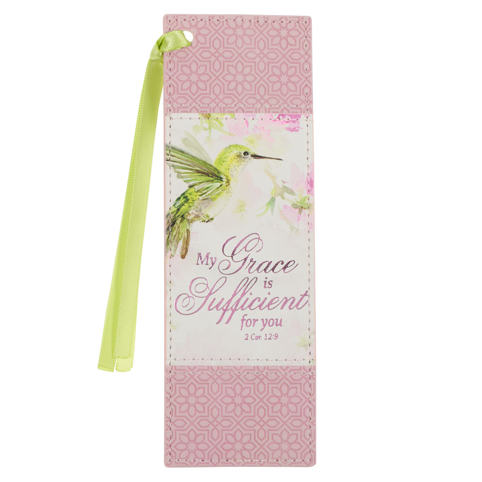 Premium Vegan Leather Scripture Bookmark for Women: Grace is Sufficient